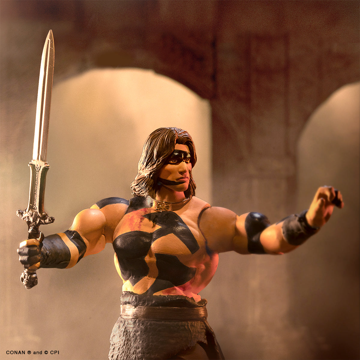Conan the Barbarian action figure posed with sword from Super7 Ultimates wave 3.
