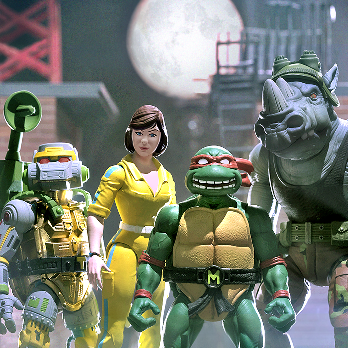 Group of Teenage Mutant Ninja Turtles Ultimates Wave 3 figures posed together.