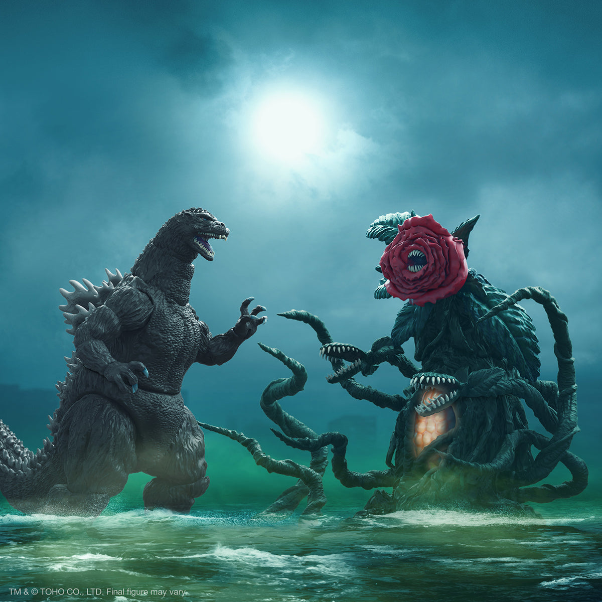 Godzilla battles Biollante in a moody showdown from Toho ULTIMATES Wave 1 figures