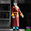 Universal Monsters horror action figure in a red and yellow suit posed against a high contrast black and white backdrop with the logo