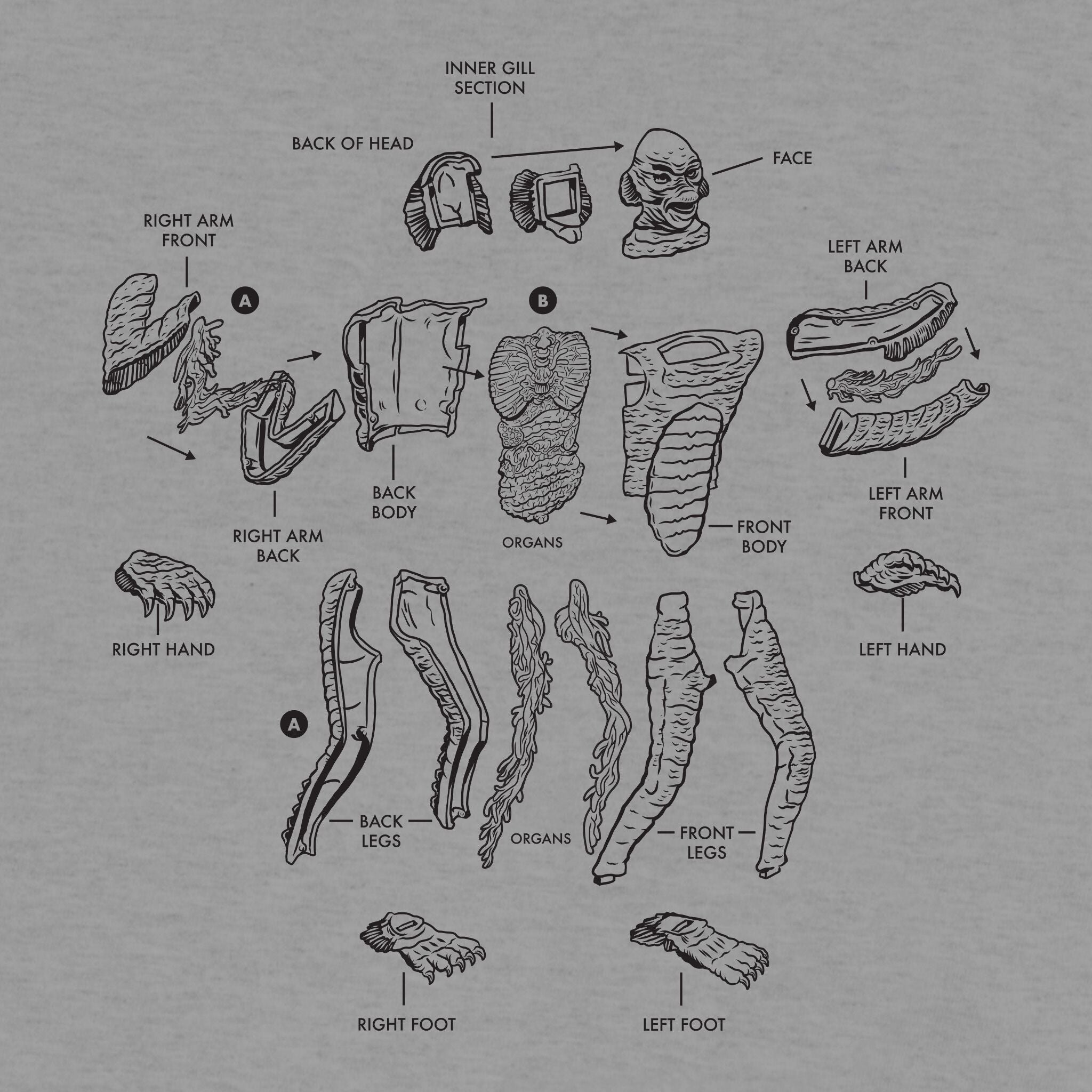 Creature Model Kit Crewneck Heather Gray Fleece