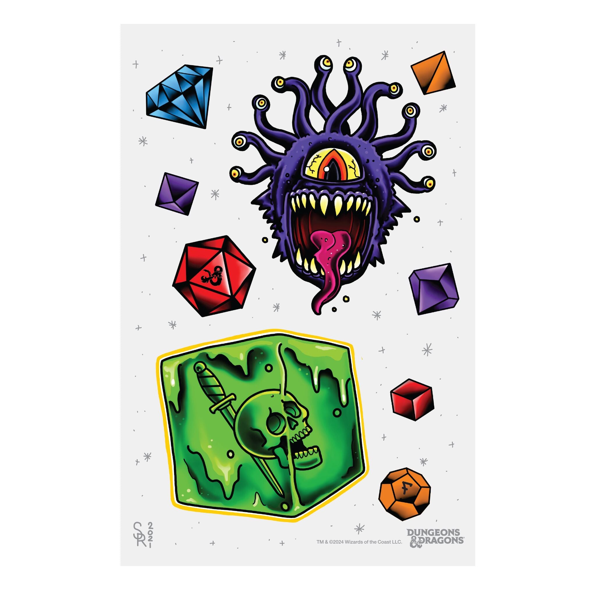 Dungeons and Dragons - XL Temporary Tattoos Set