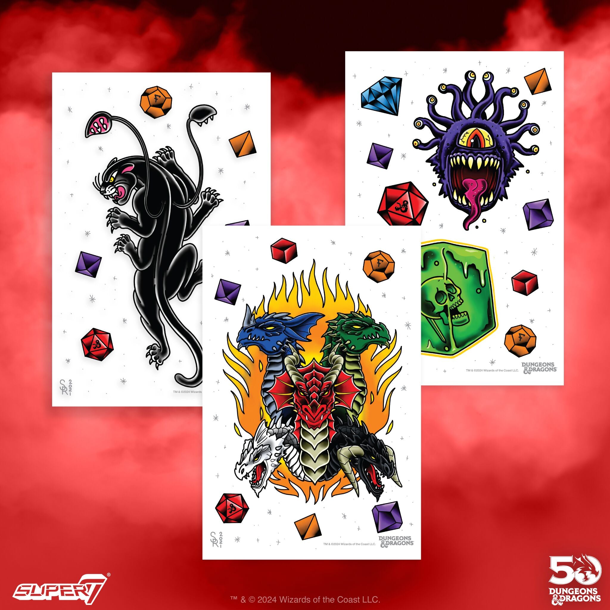 Dungeons and Dragons - XL Temporary Tattoos Set
