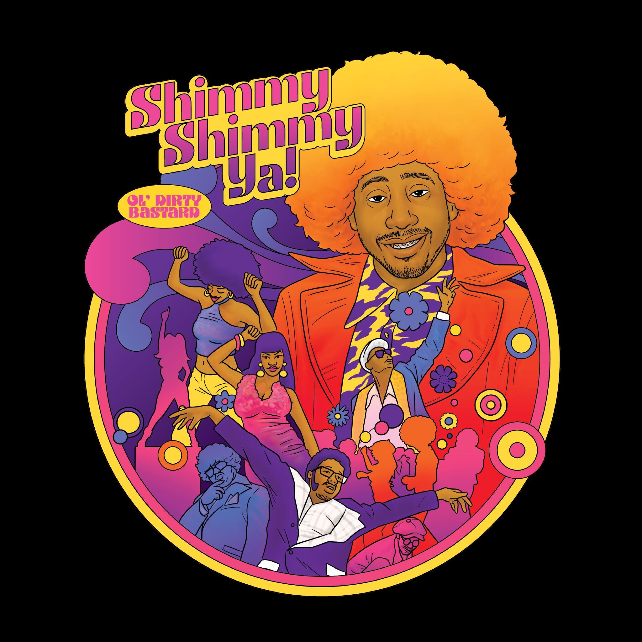Ol' Dirty Bastard T-Shirts - Shimmy Shimmy ReAction Card Art