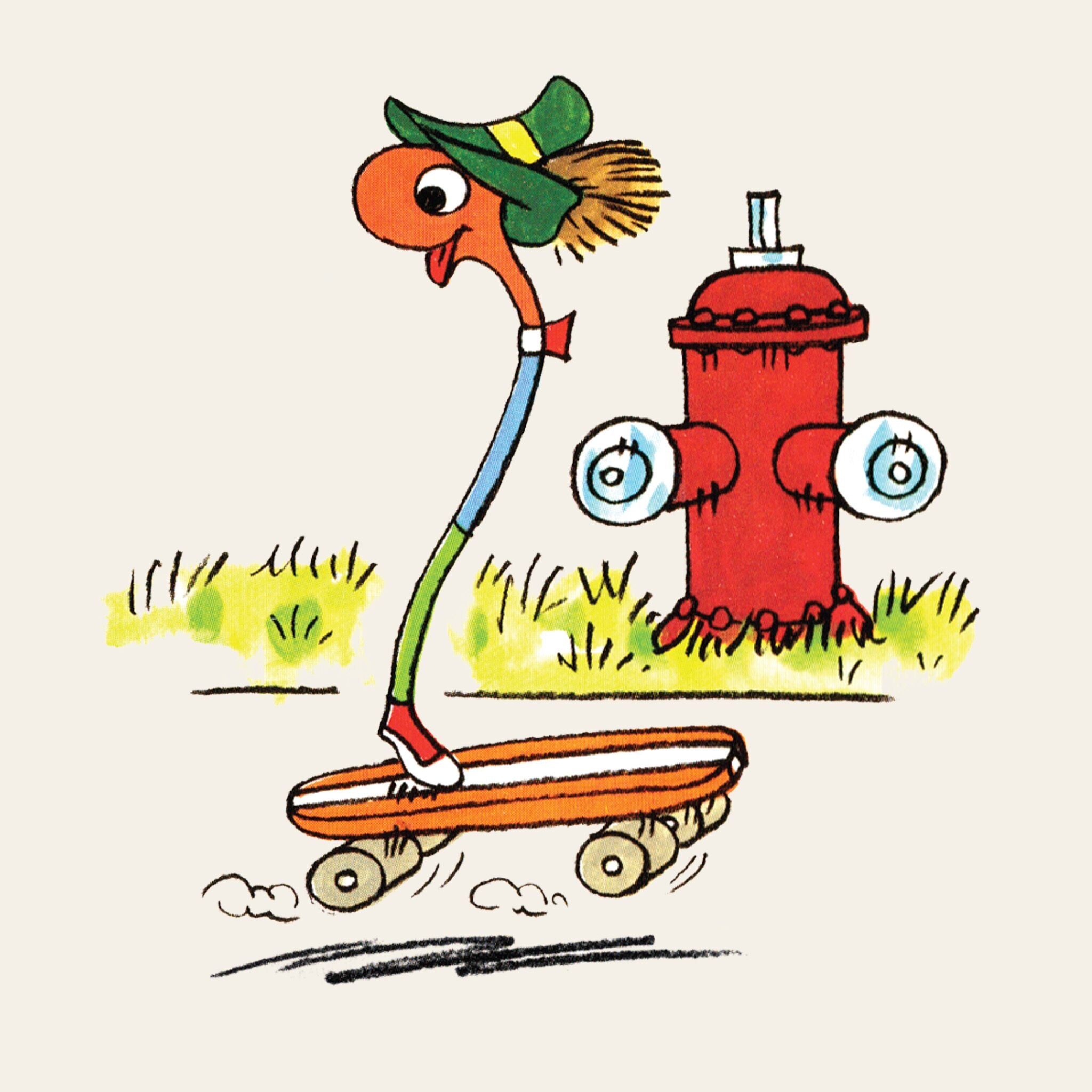 Richard Scarry Lowly Worm Skates T-shirt