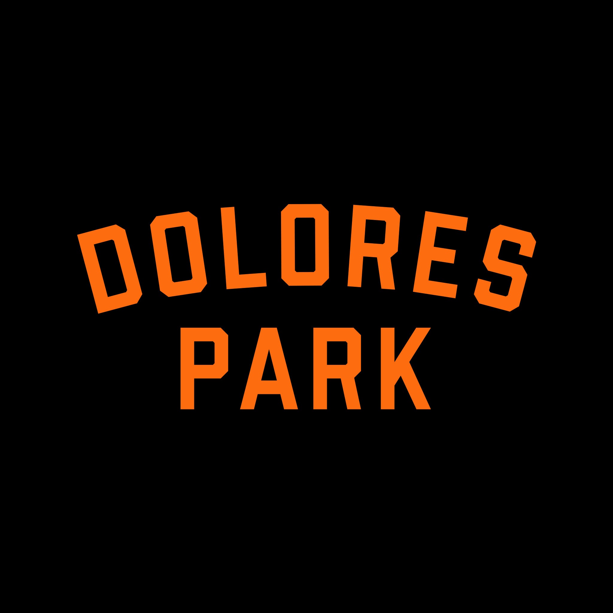 Dolores Park T-shirt - Black with Orange print