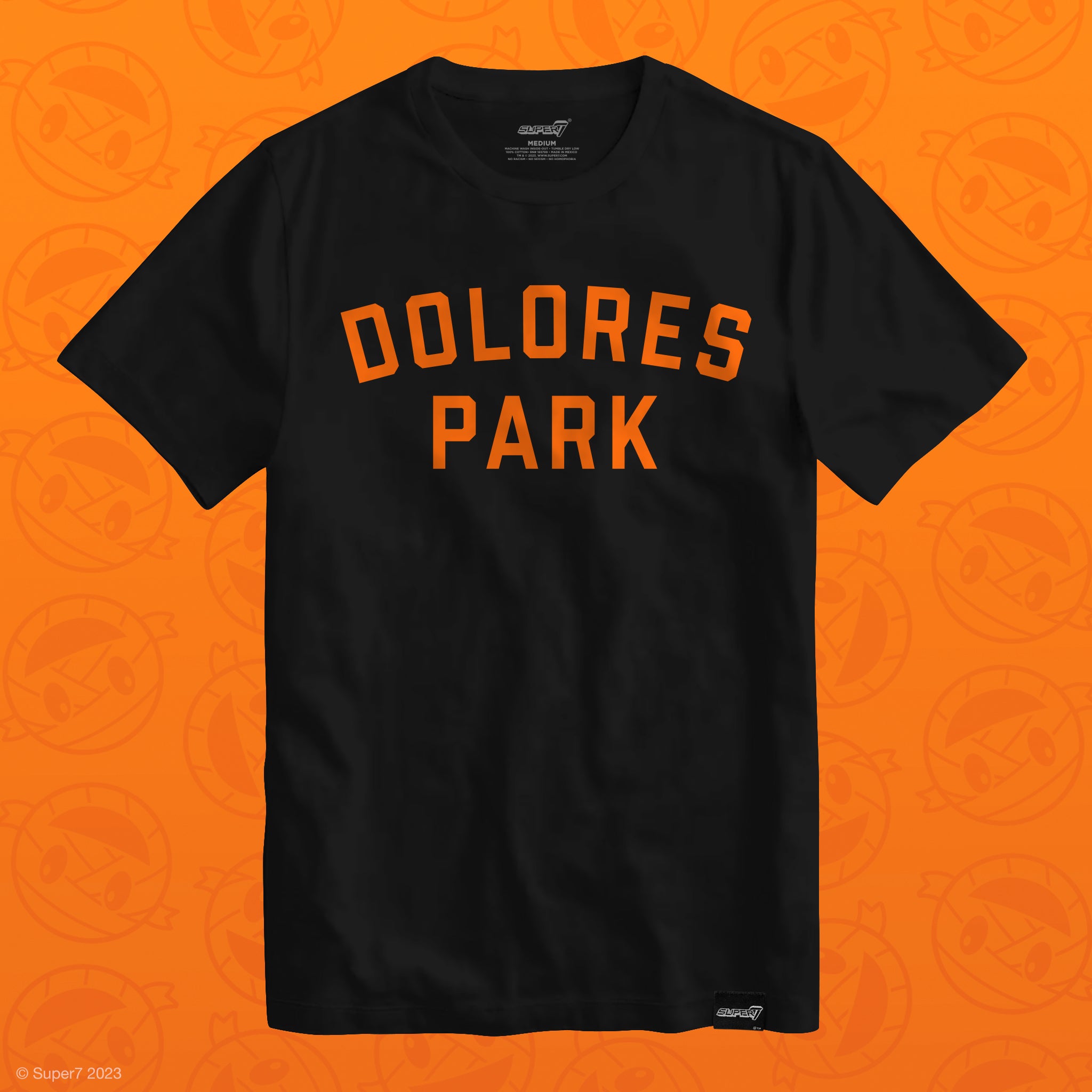 Dolores Park T-shirt - Black with Orange print