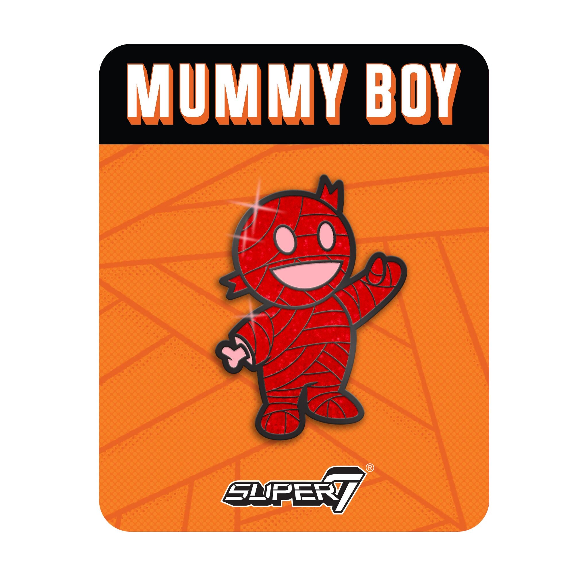 Super7 Mummy Boy Enamel Pin - Red with Glitter