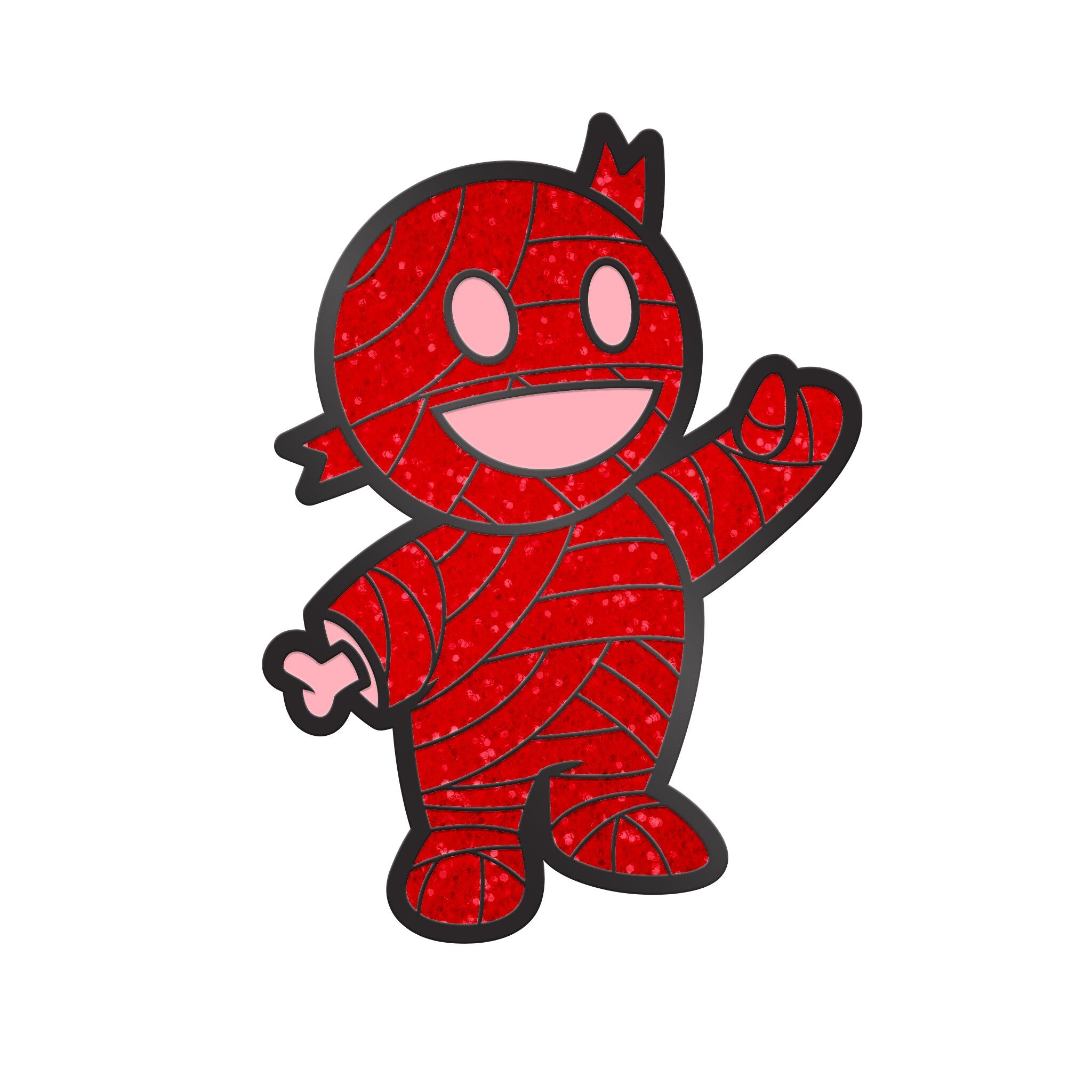 Super7 Mummy Boy Enamel Pin - Red with Glitter