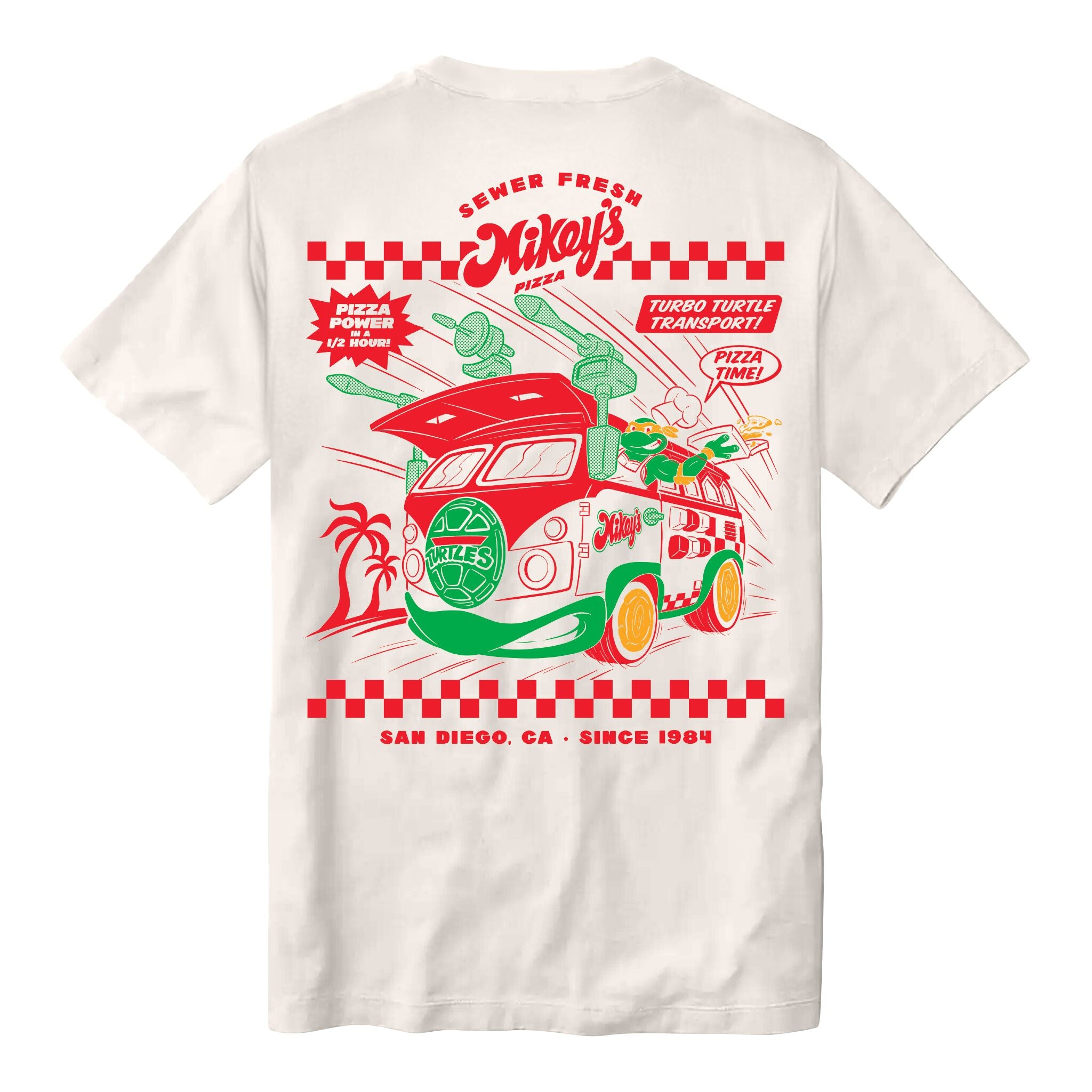 Teenage Mutant Ninja Turtles T-Shirts - Mikey's Pizza & Turtle Van