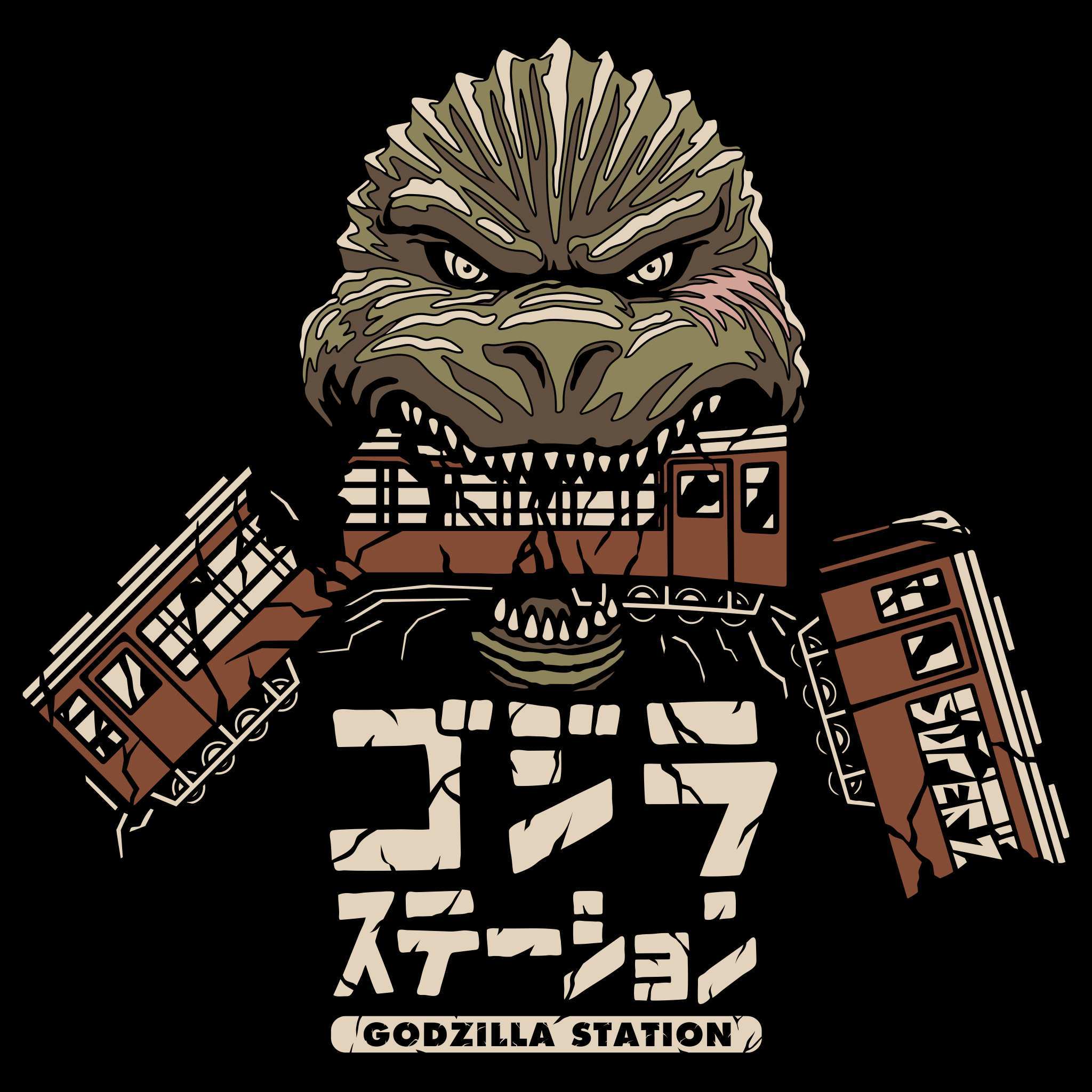Toho T-Shirts - Godzilla Train Biter Tee