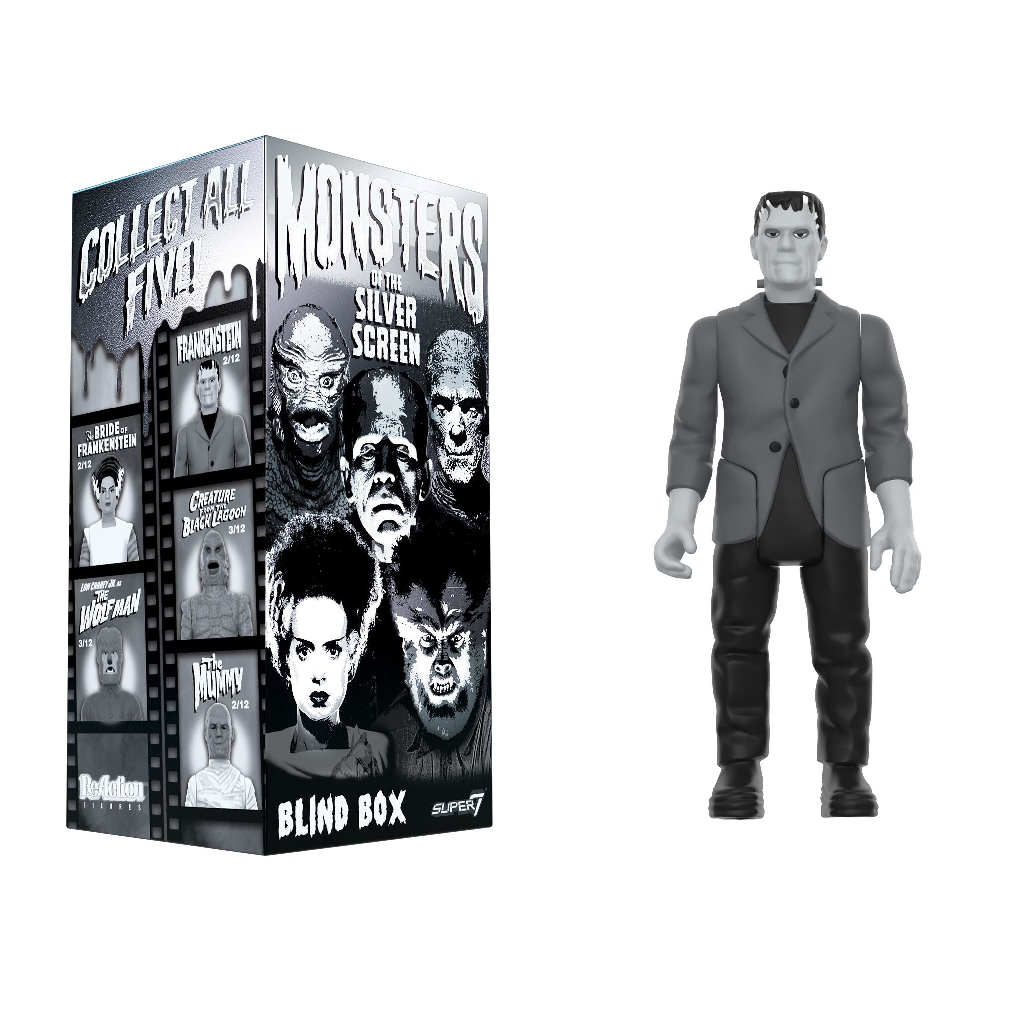 Universal Monsters Blind Box Wave 02 (Black & White) - Blind Box Flat