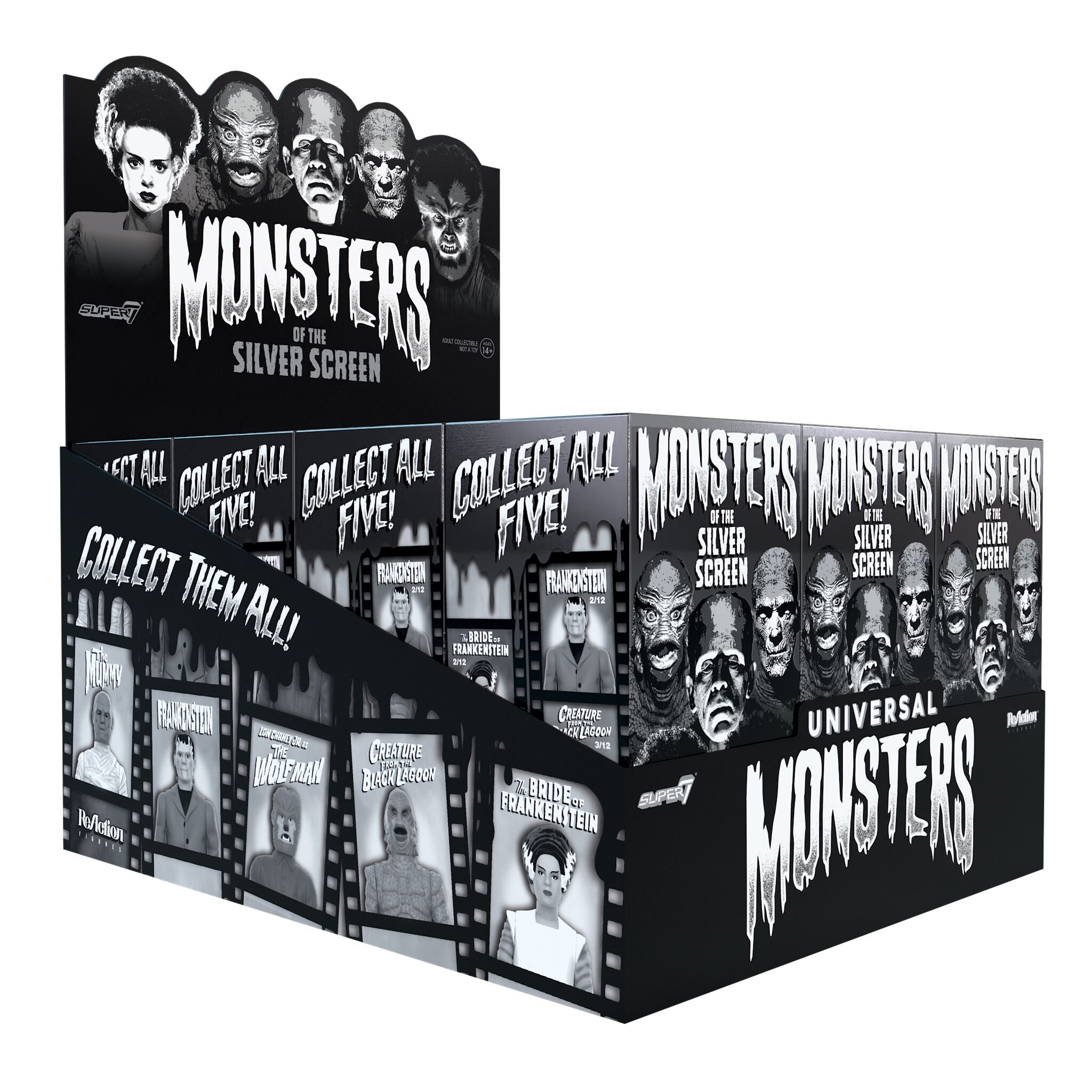 Universal Monsters Blind Box Wave 02 (Black & White) - Blind Box Flat