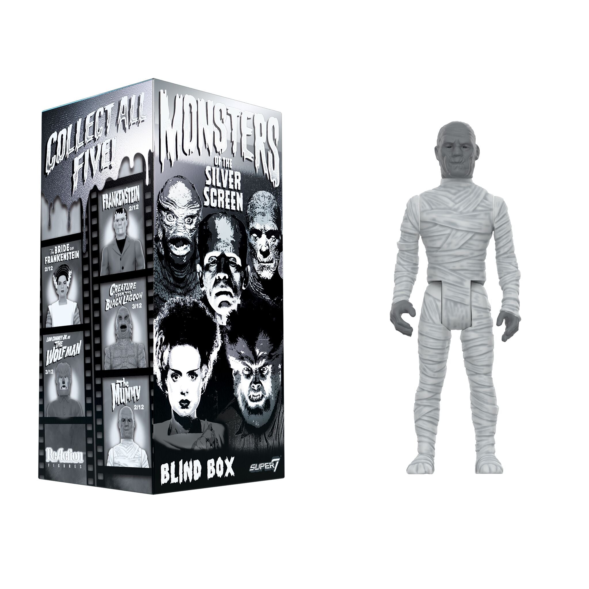 Universal Monsters Blind Box Wave 02 (Black & White) - Blind Box Flat