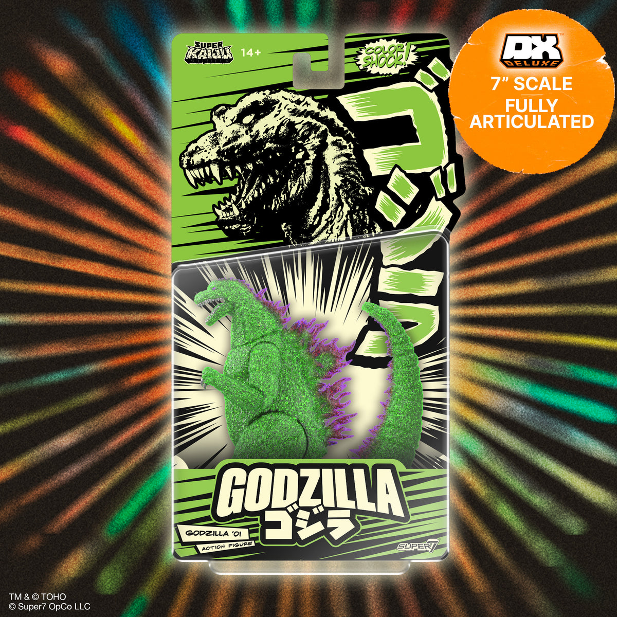 Toho Super Kaiju - Godzilla 2002 (Color Shock, Clear Green Glitter with Metallic)