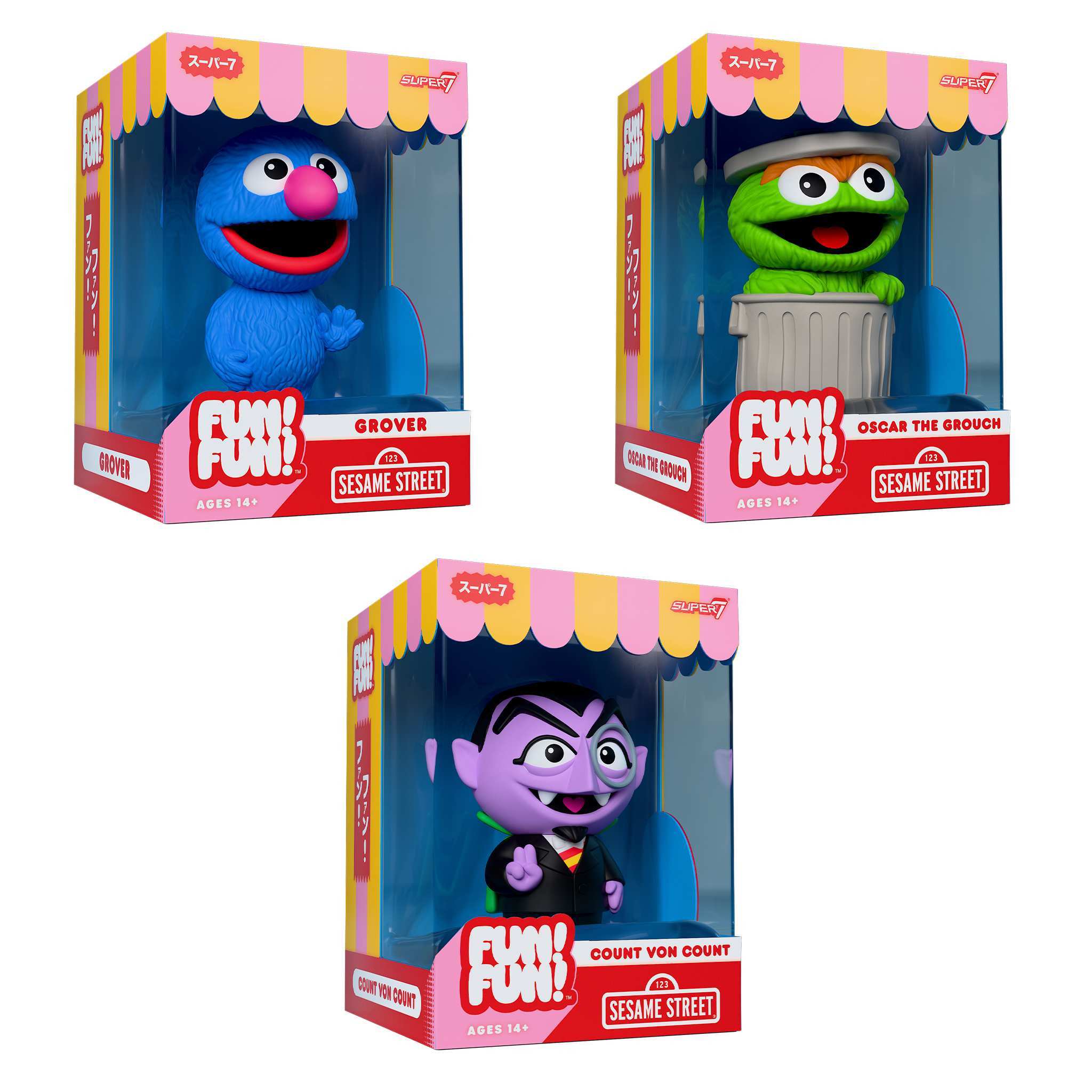 Sesame Street FUN! FUN! Wave 01 - Grover, Oscar the Grouch & Count Von Count