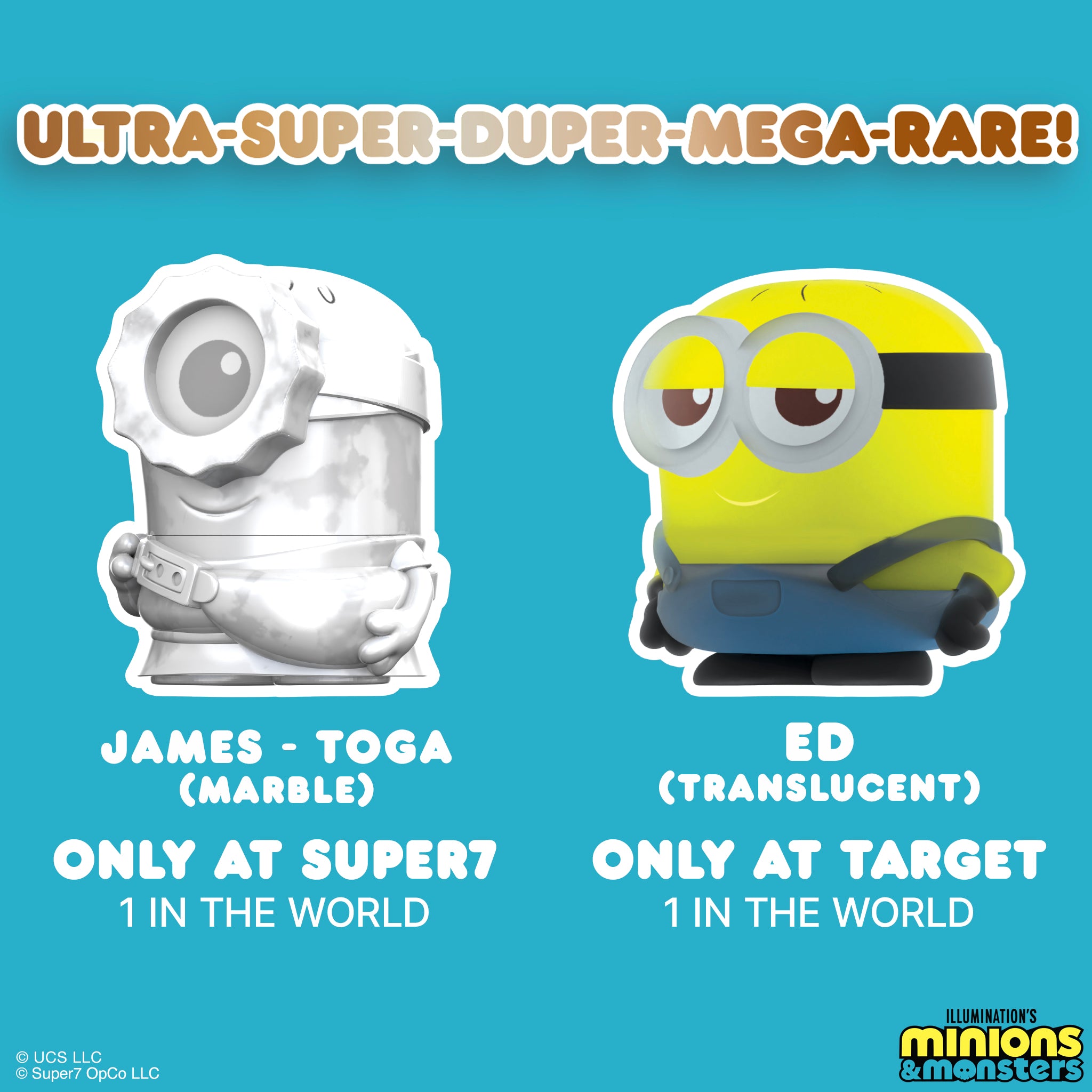Minions 3 FUN! FUN! MINI Wave 01 Individual Blind Box featuring James - Toga (Marble) and Ed (Translucent)