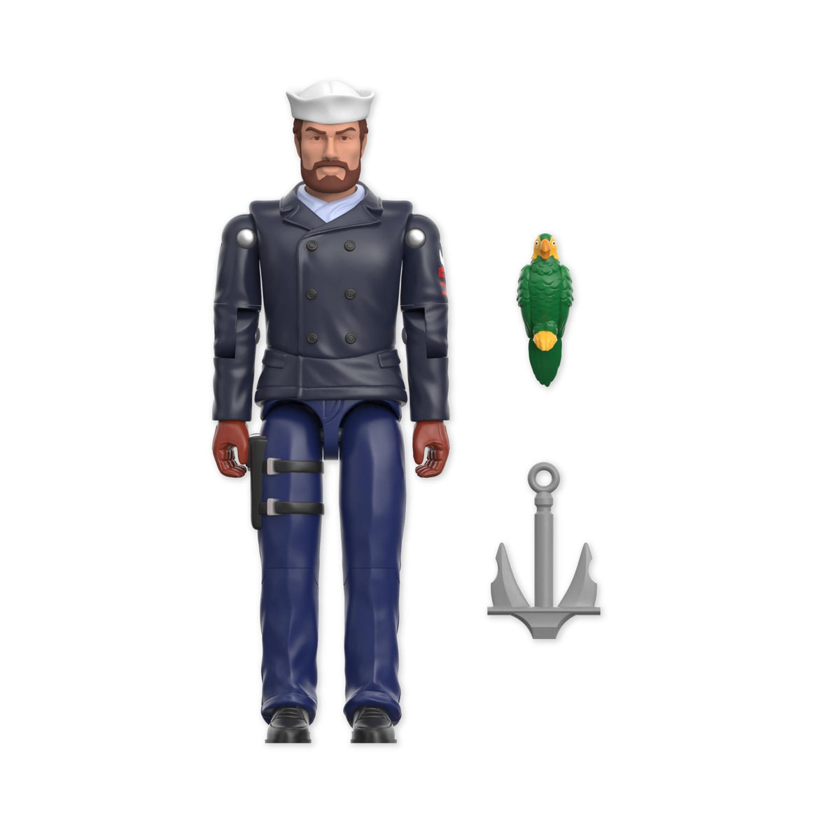 Cartoon style Shipwreck peacoat figure with parrot from G I Joe ReAction+ Wave 10