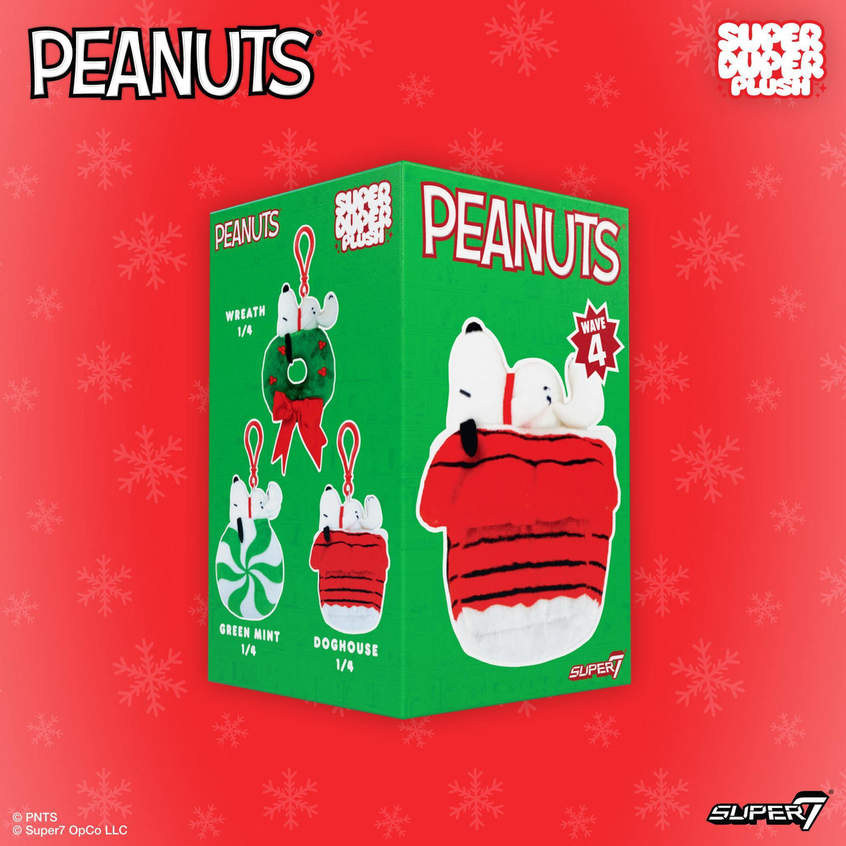 Peanuts Super Duper Plush holiday keychain single blind box