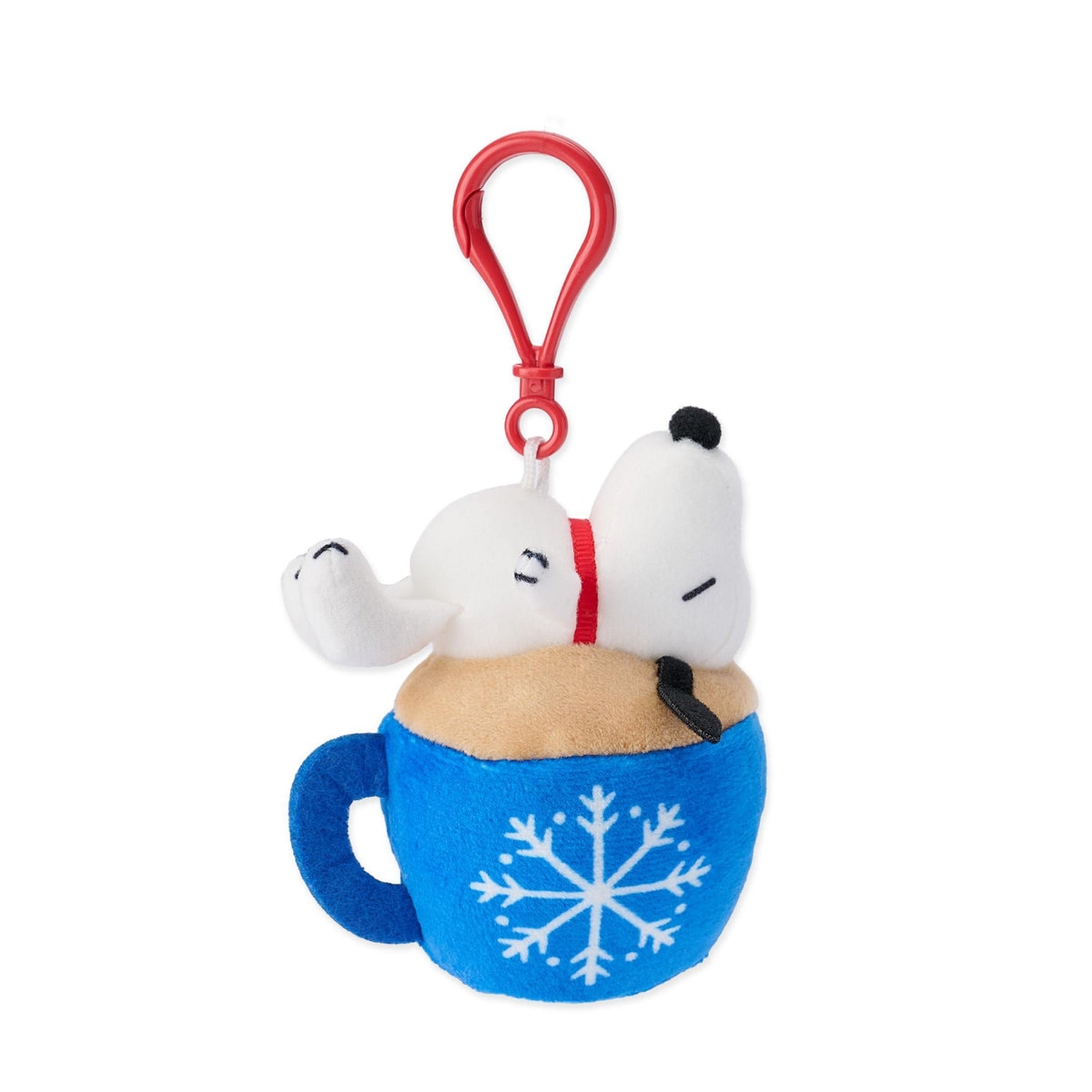 Snoopy in blue cocoa cup plush keychain