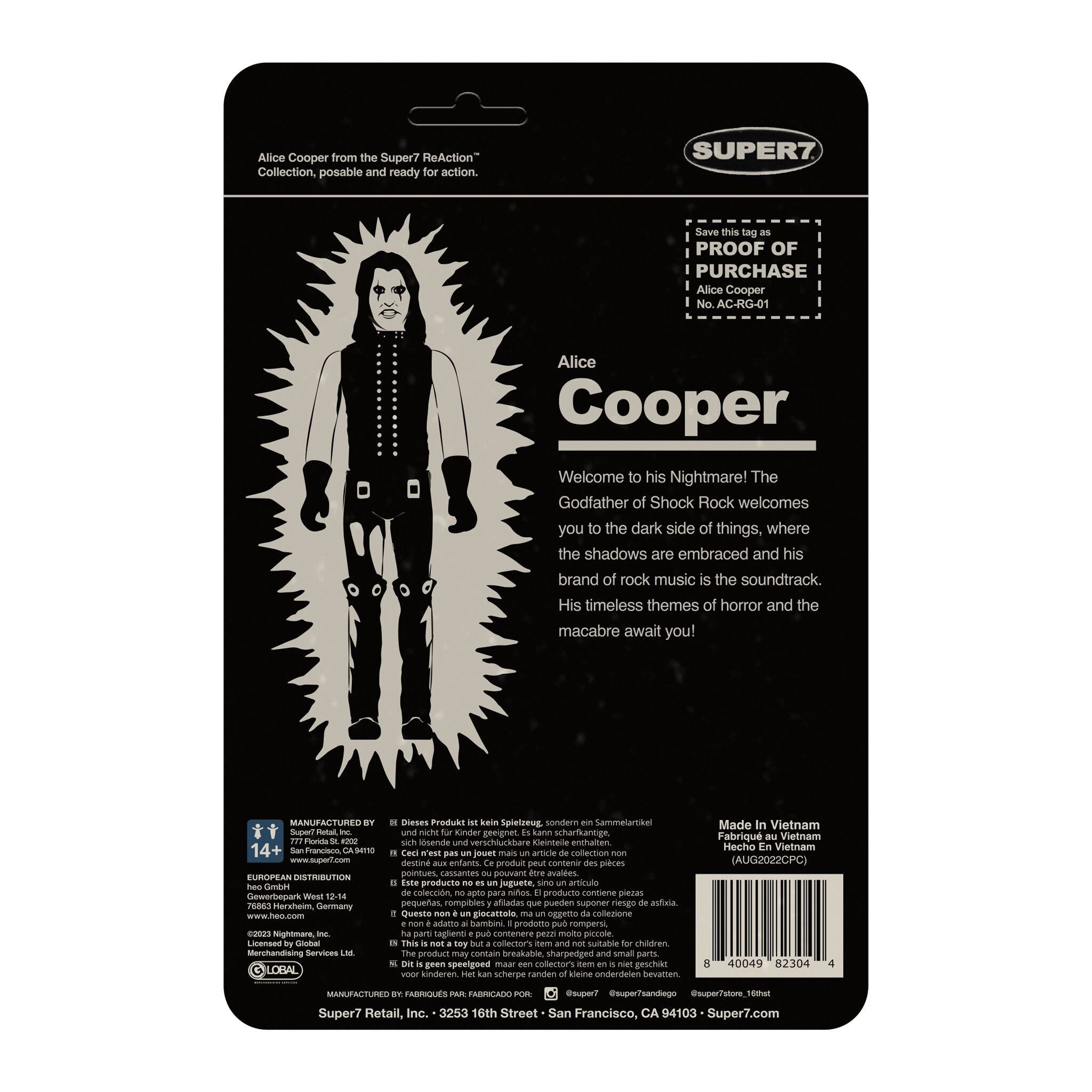 Alice Cooper ReAction Figure - Alice Cooper (Glow)