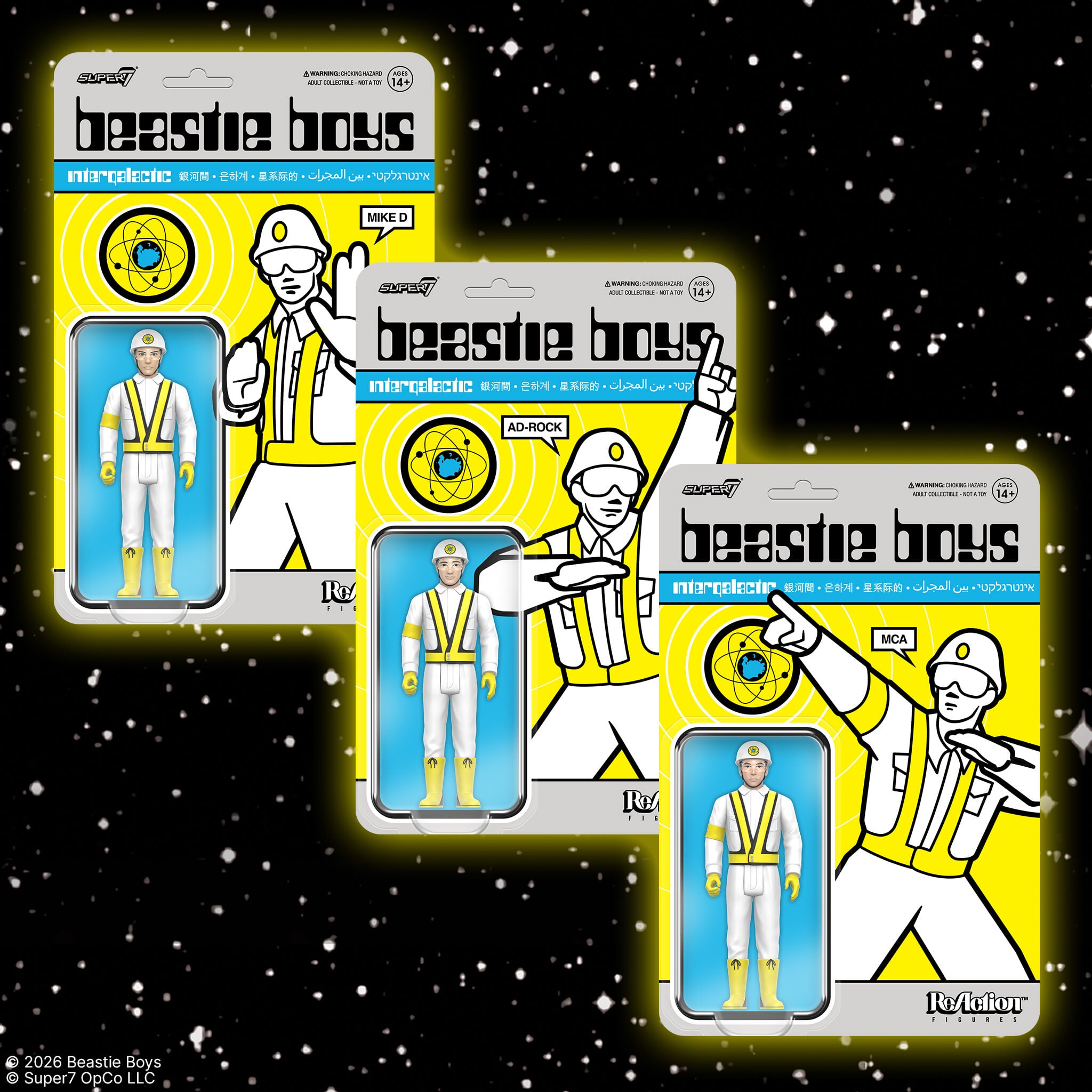Beastie Boys ReAction Figures Wave 04 - Ad-Rock, MCA & Mike D (Intergalactic Crossing Guard)