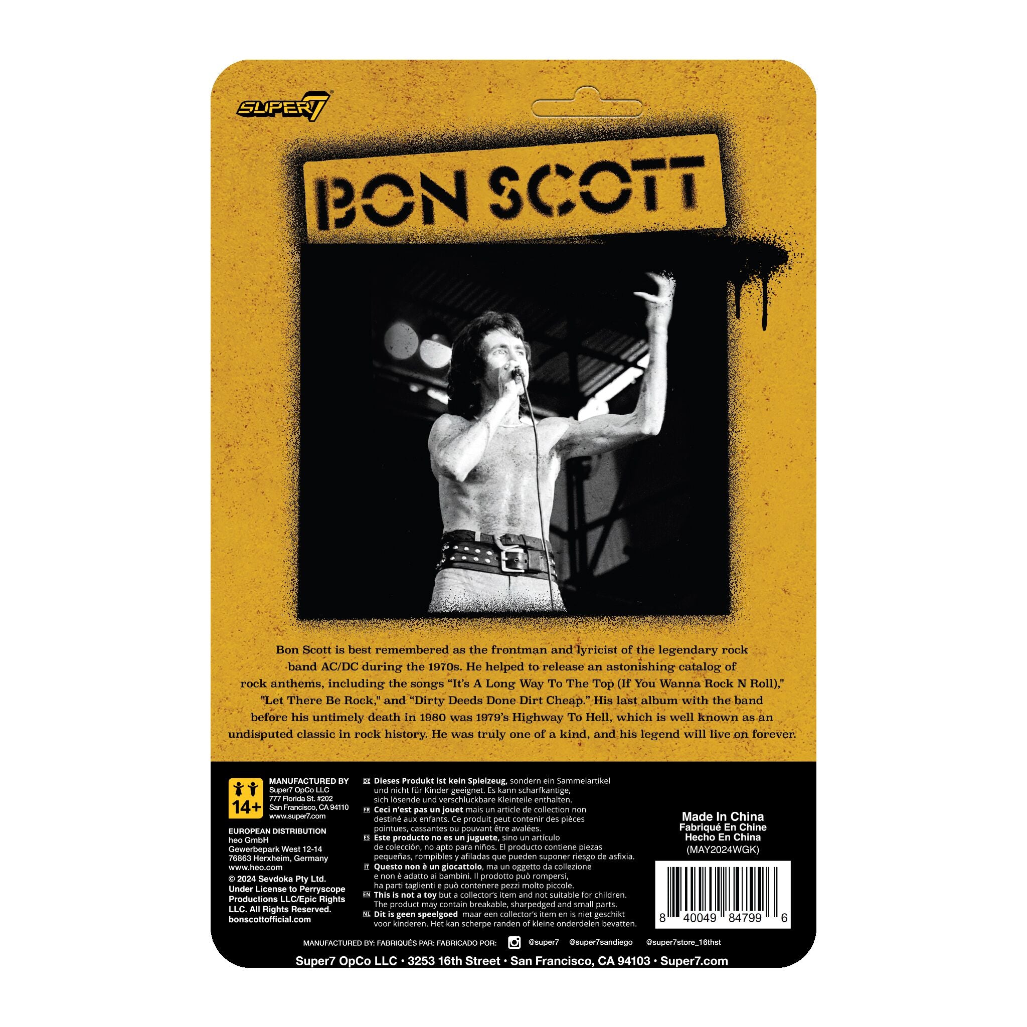 Bon Scott ReAction Figures Wave 02 - Bon Scott (Leopard Print)
