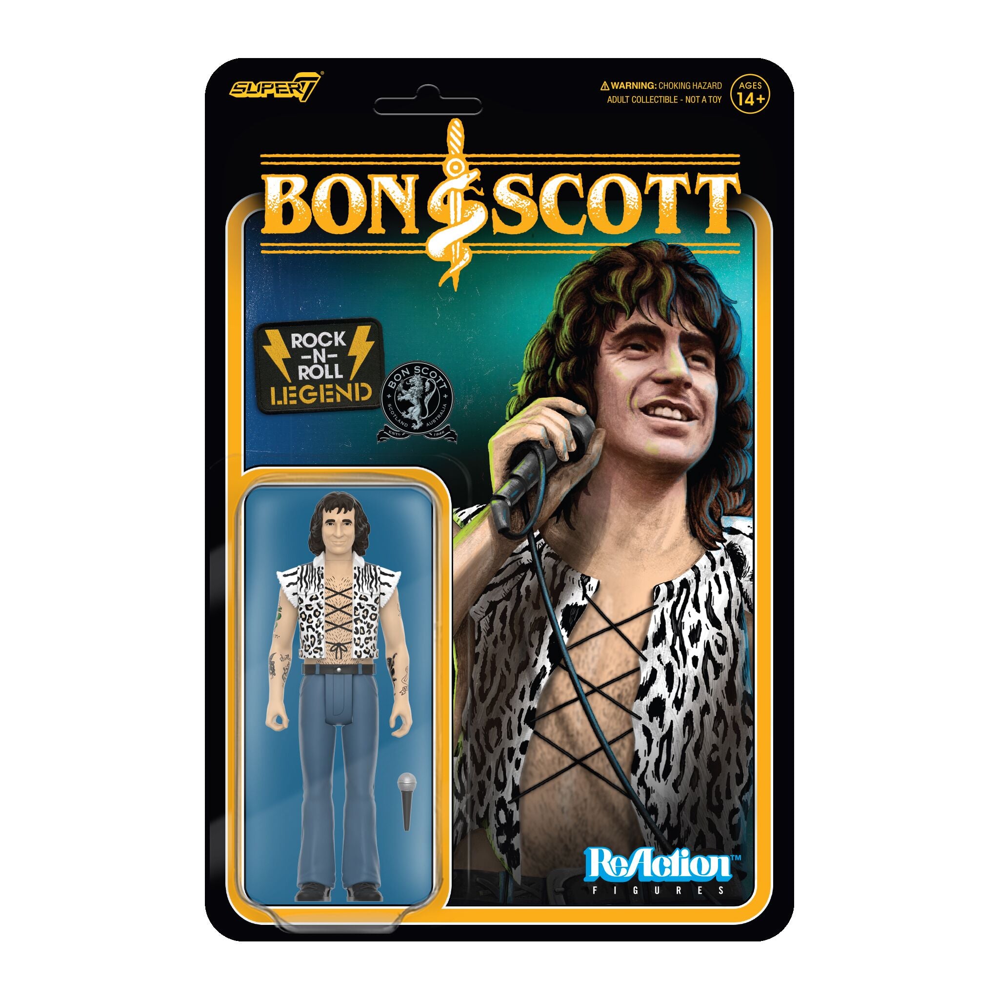 Bon Scott ReAction Figures Wave 02 - Bon Scott (Leopard Print)