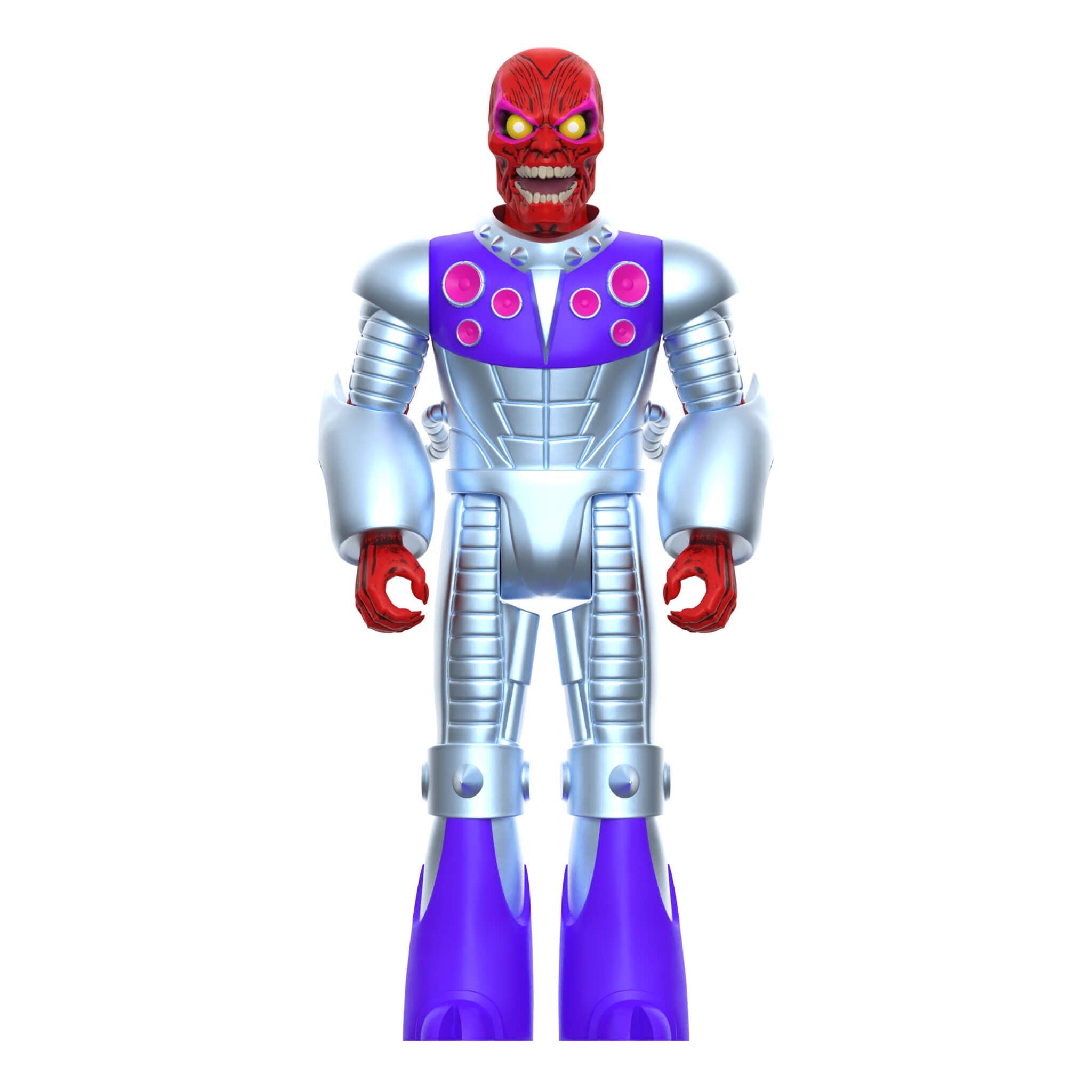 Czarface ReAction Figure with red face, yellow eyes, and silver and purple suit