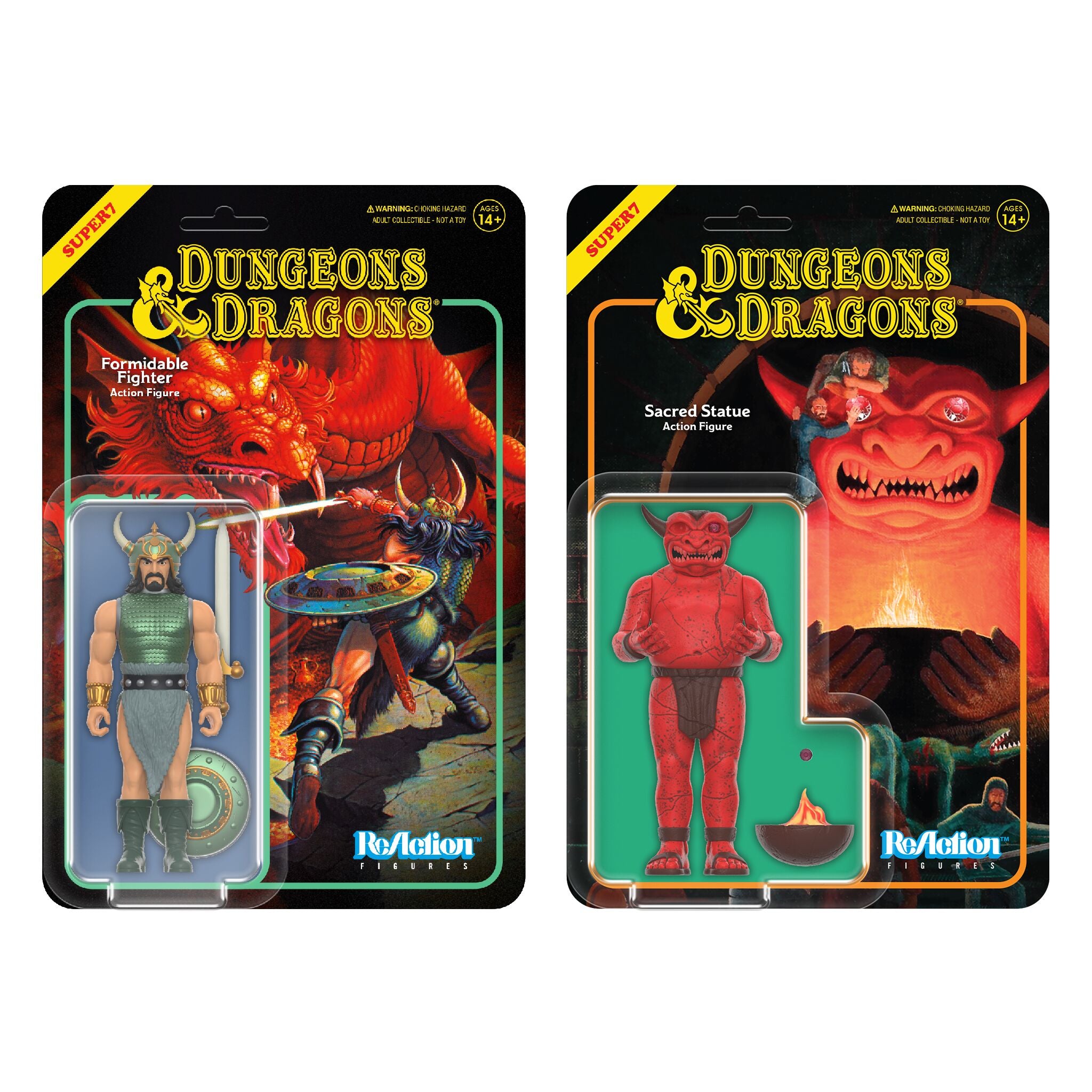 Dungeons and Dragons ReAction Figures Wave 03 - Formidable Fighter & Sacred Statue (Player's Handbook)