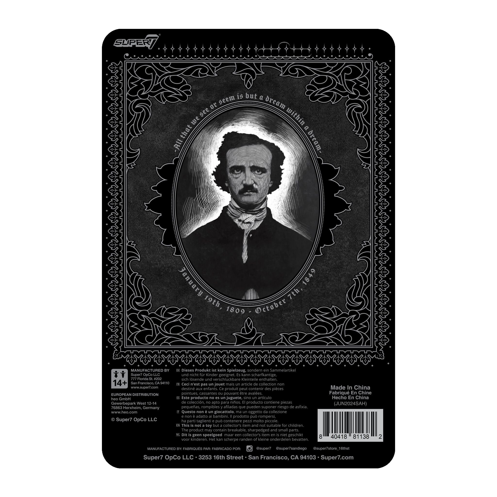 Edgar Allan Poe ReAction Figures Wave 01 - Edgar Allan Poe (Greyscale)