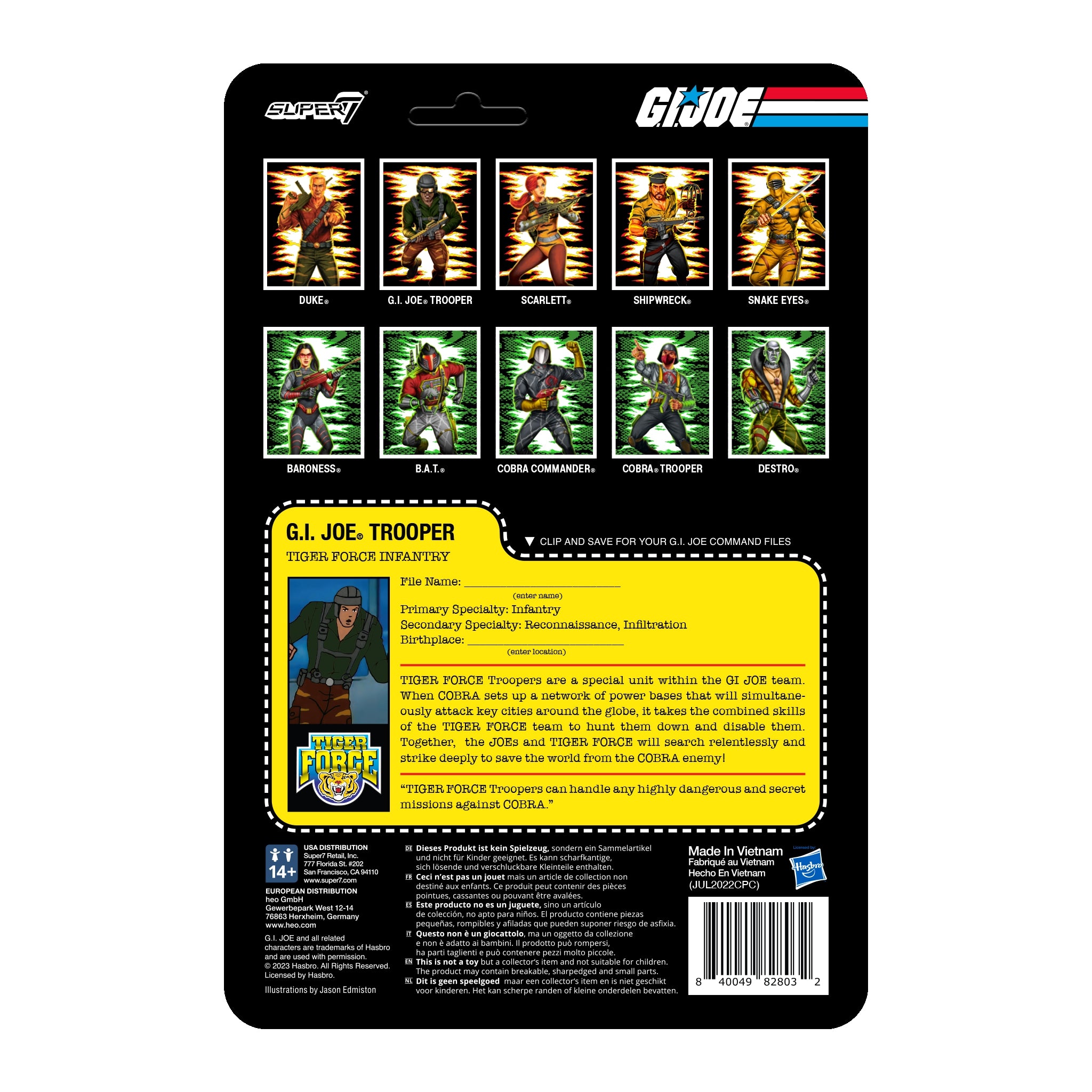 G.I. Joe ReAction Figures Wave 6 - Tiger Force Greenshirt Goggles Down (Brown)