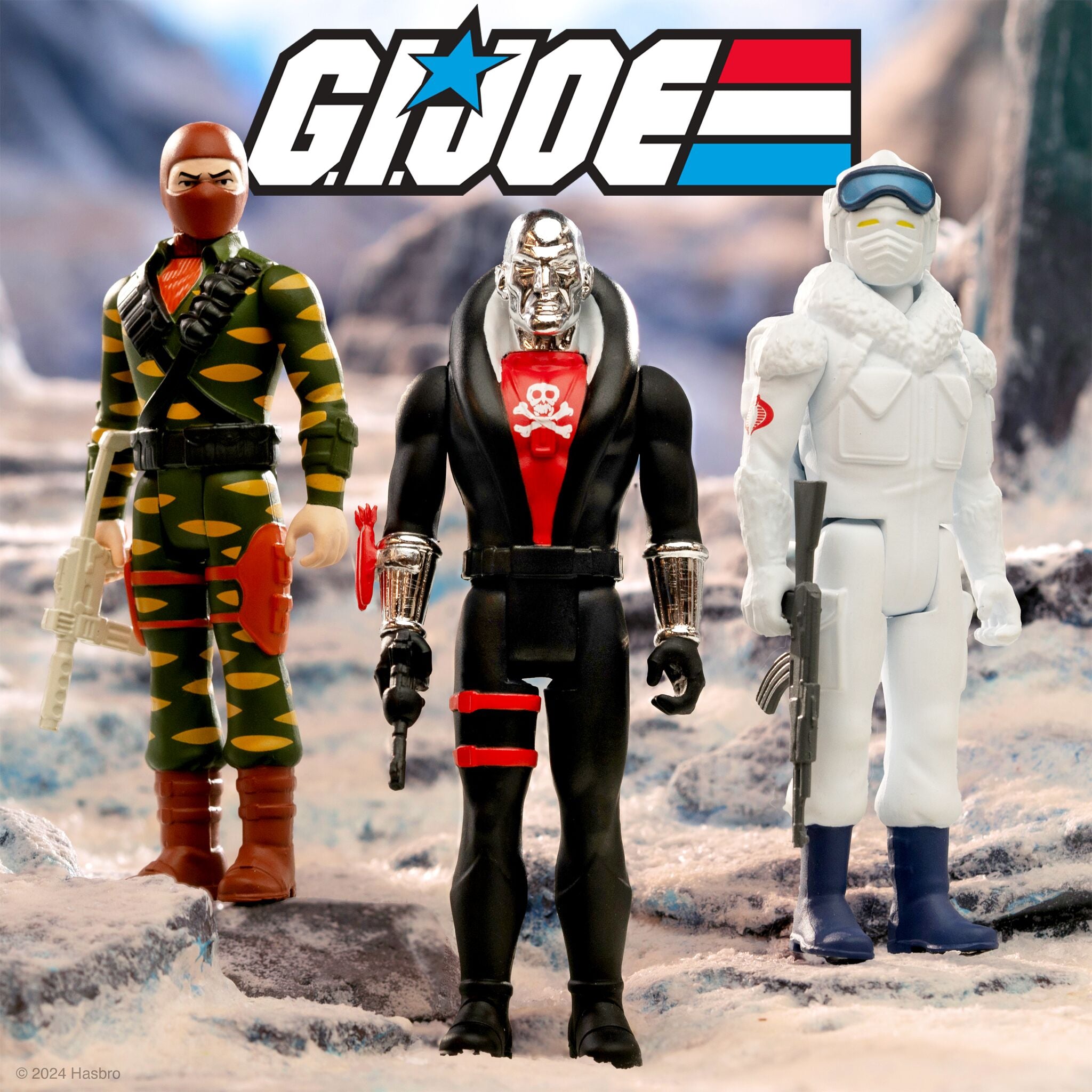 G.I. Joe ReAction Figures Wave 8 - Sabre Tooth, Cobra Snow Serpent, and Red Jackal (Vac Metal)