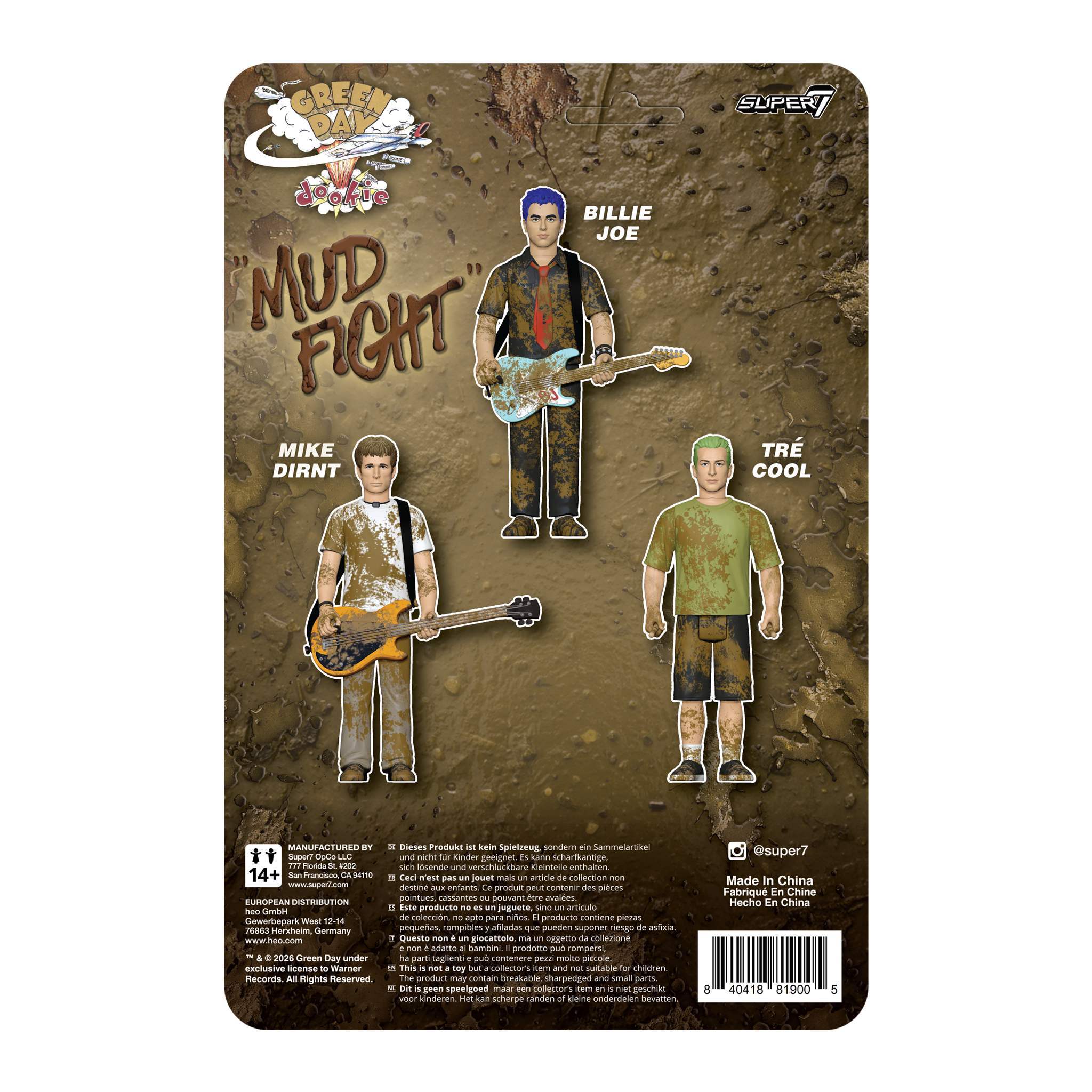 GREEN DAY ReAction Figures Wave 01 (Mud Fight) - Billie Joe Armstrong