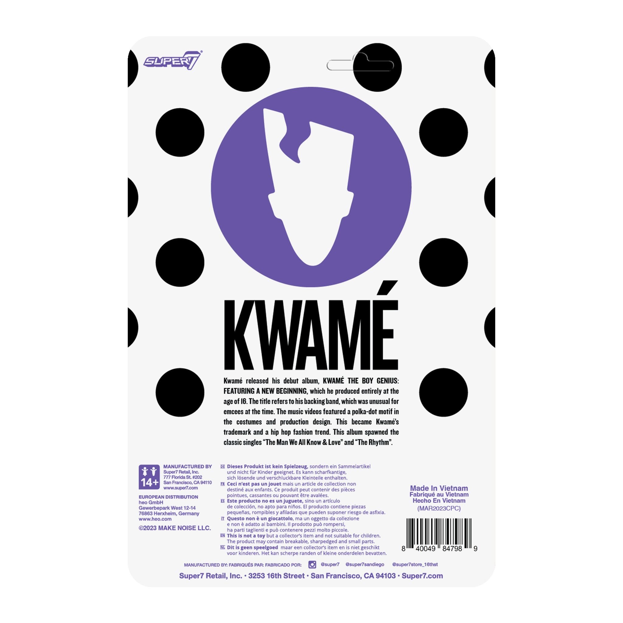 Kwamé ReAction Figures Wave 02 - Kwamé (White/Black Polka Dot)