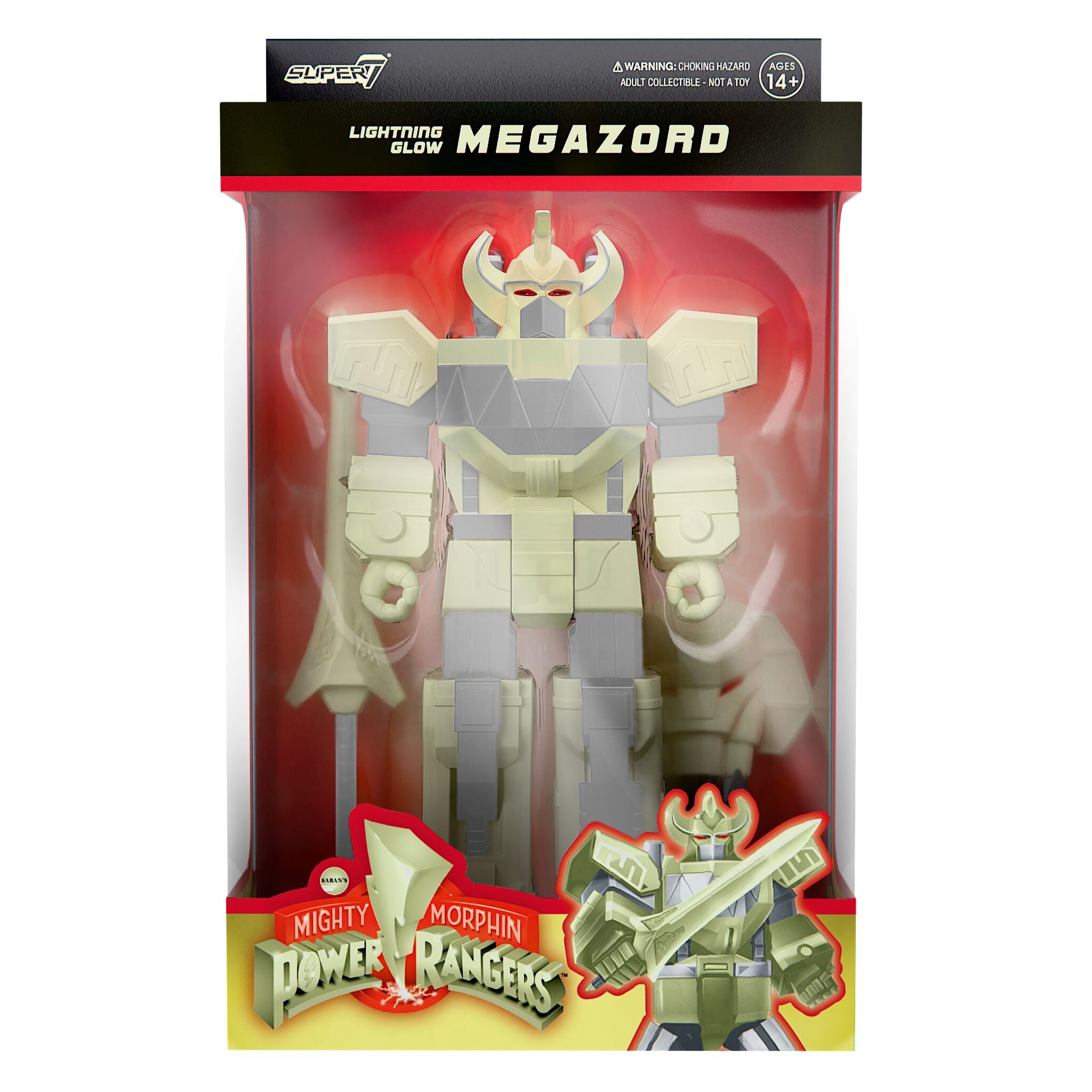 Mighty Morphin Power Rangers ReAction Figures - Megazord (Lightning Glow)