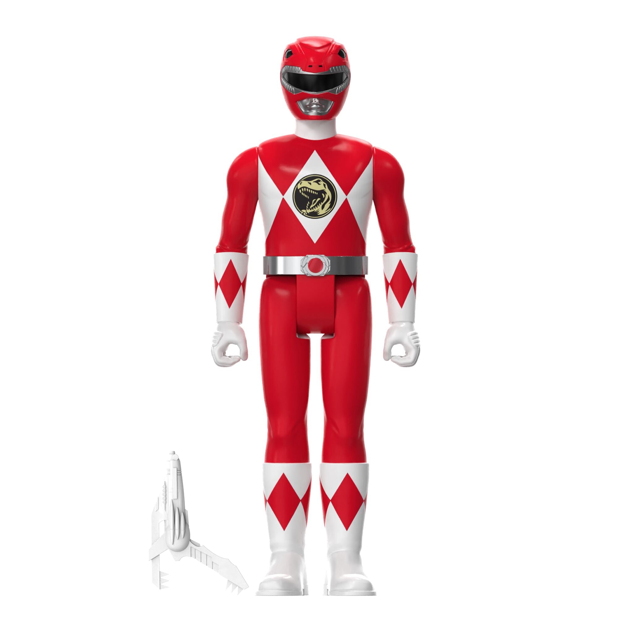 Red Ranger action figure from Mighty Morphin Power Rangers standing in SDCC 2023 pose.