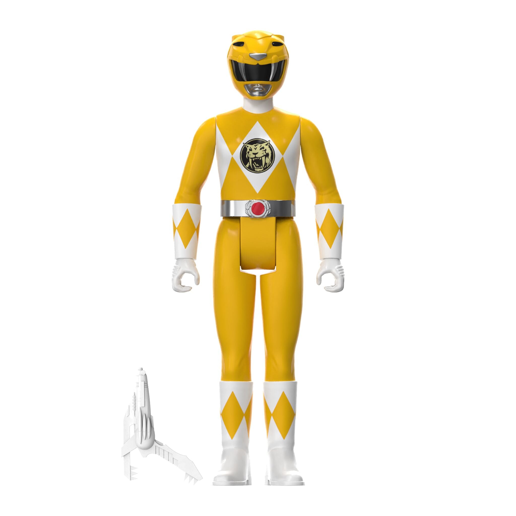 Yellow Ranger action figure with its triangle box packaging