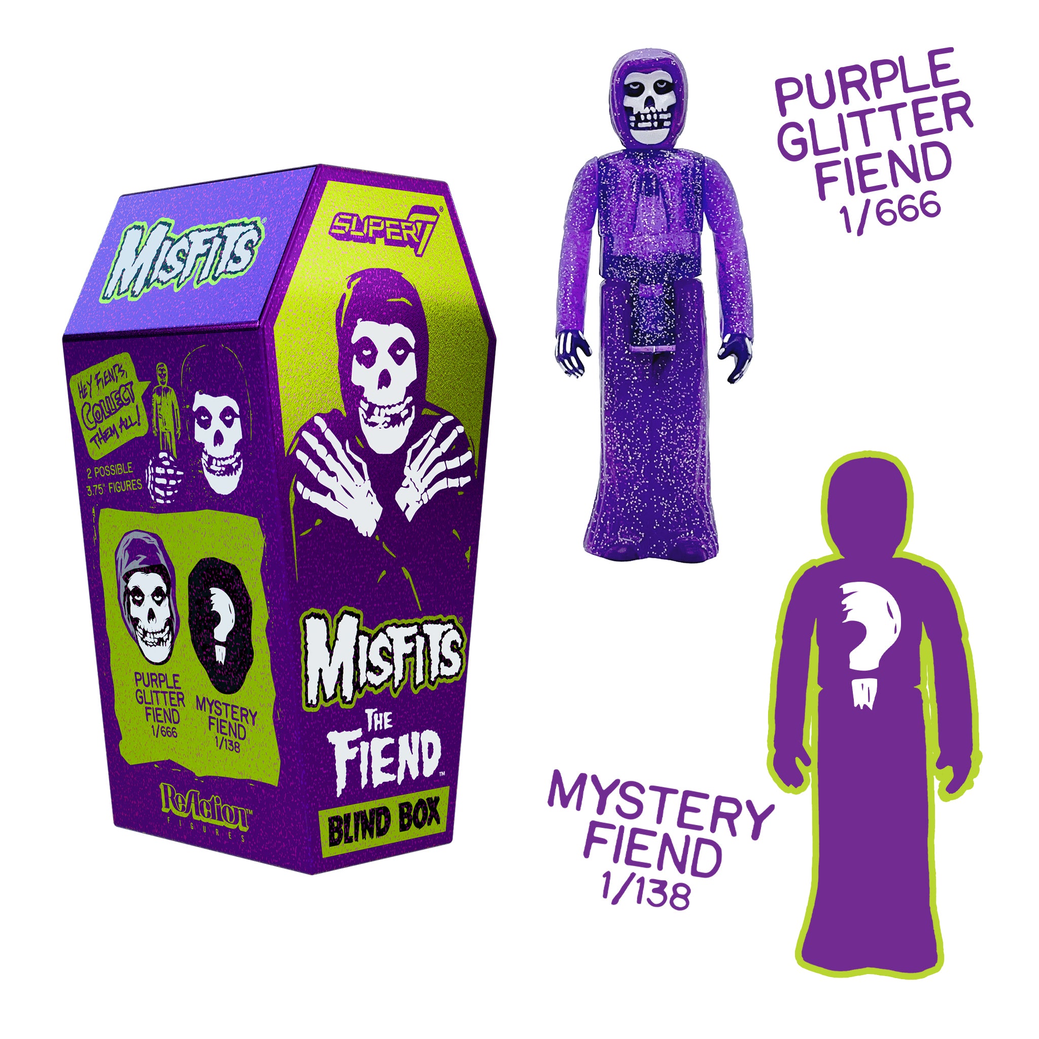 Misfits ReAction Figures - Fiend Clear Purple Glitter (w/CHASE)