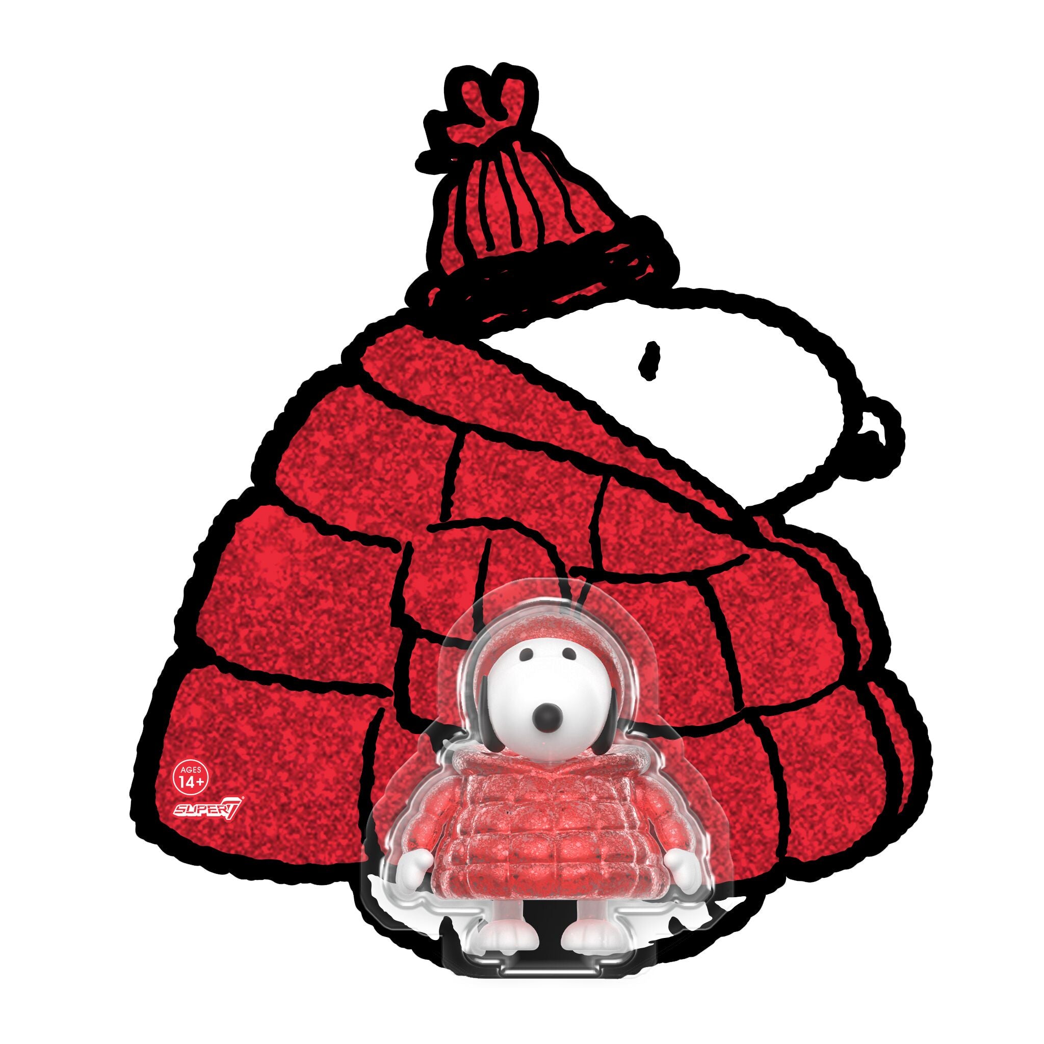 Peanuts ReAction Figures - Snoopy Puffy Coat (Red Glitter)