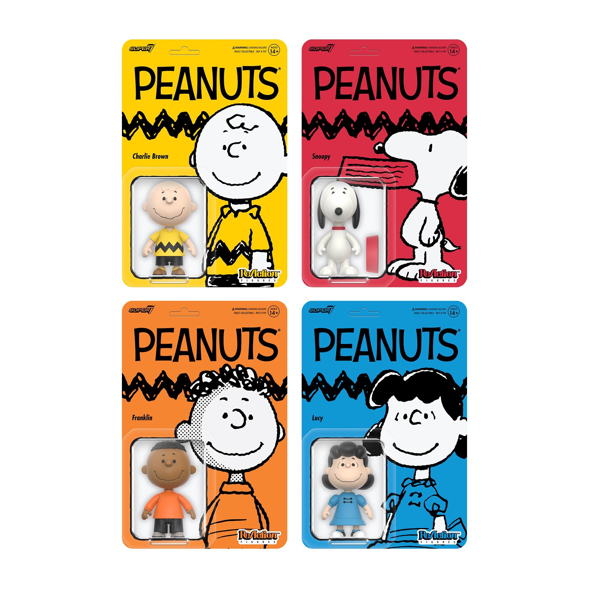 Peanuts ReAction Figures Wave 07 - Charlie Brown, Snoopy, Lucy, & Franklin