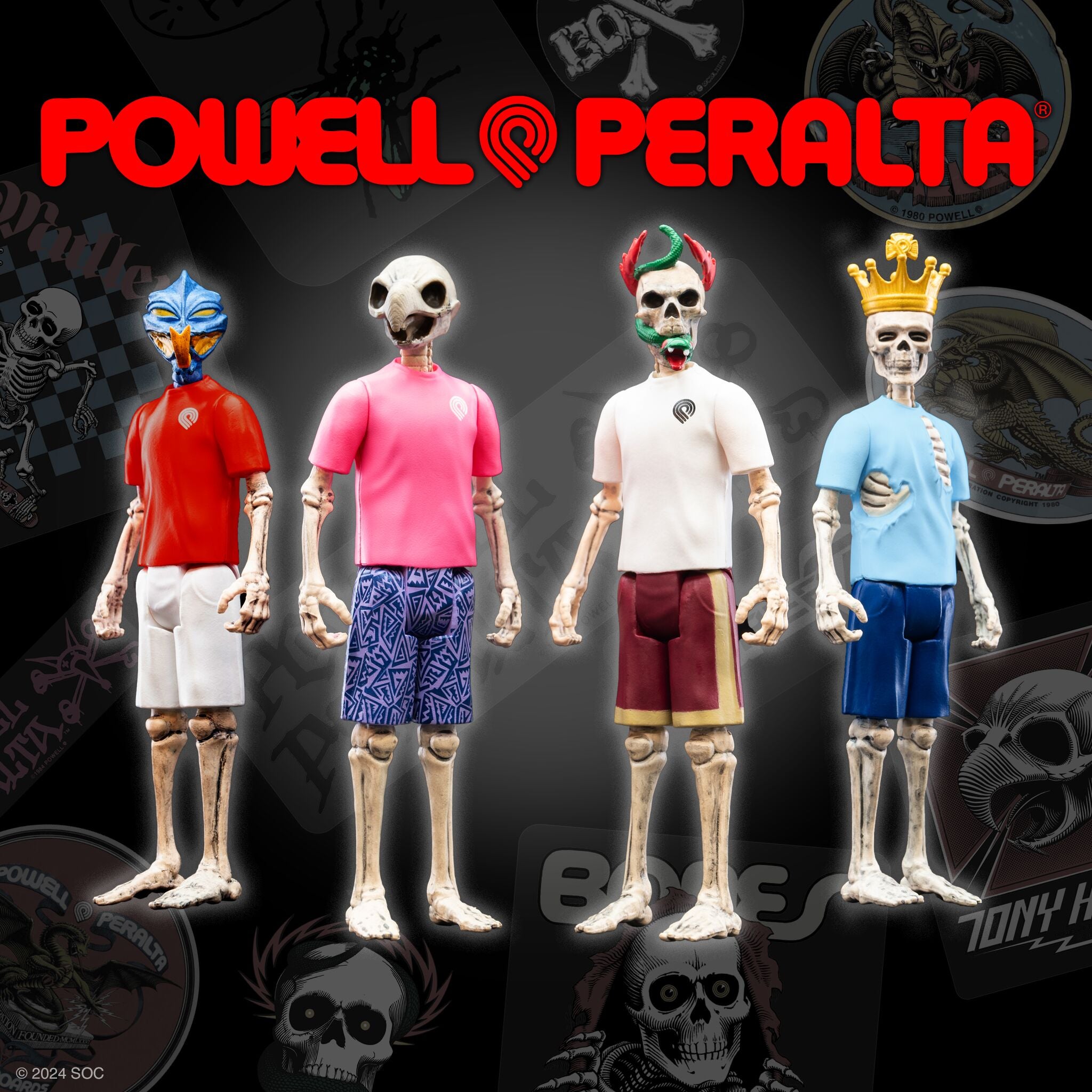 Powell-Peralta ReAction Figures Wave 5 - Tony Hawk, Mike McGill, Steve Caballero, and Rodney Mullen