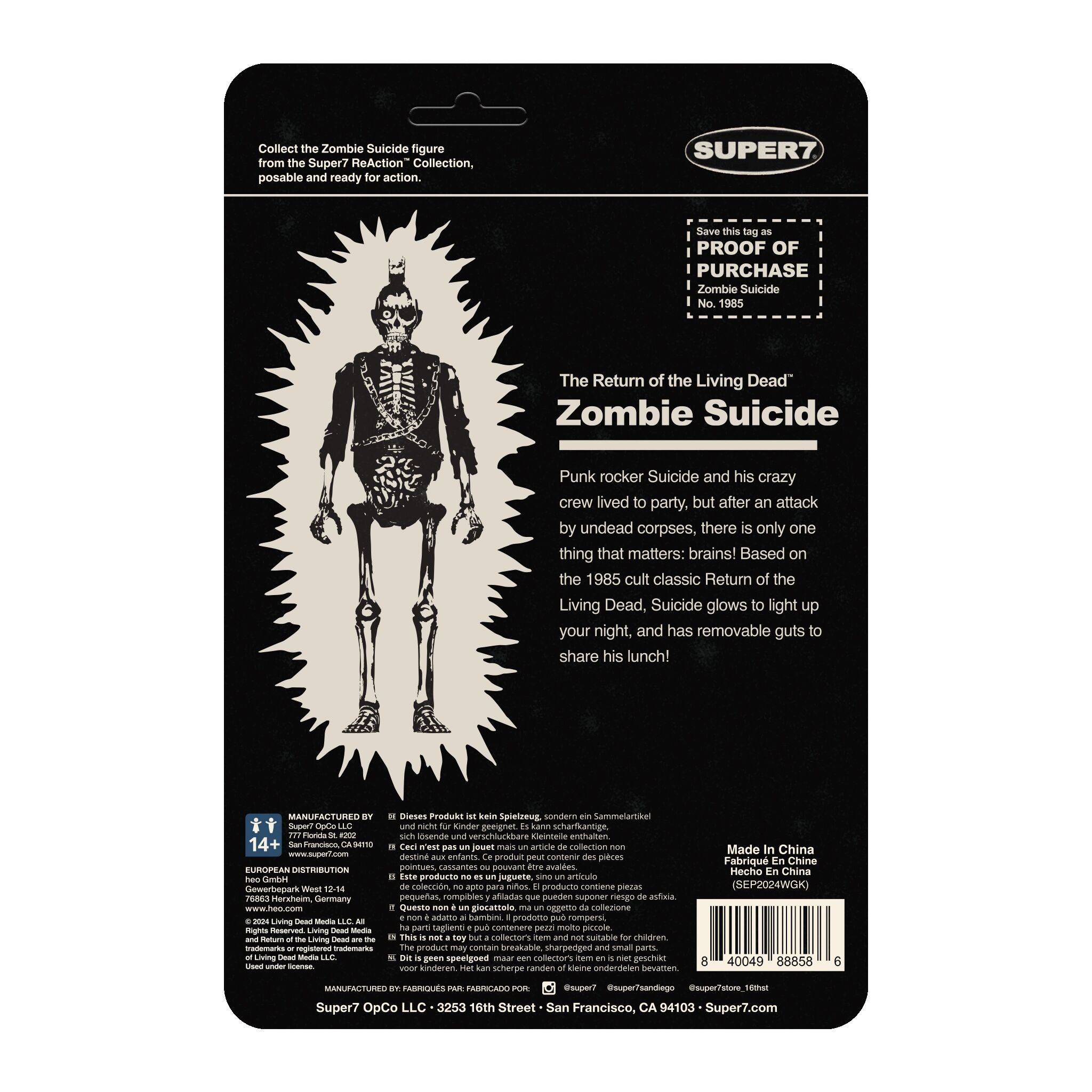 Return of the Living Dead ReAction Figures Wave 05 - Zombie Suicide (Monster Glow)