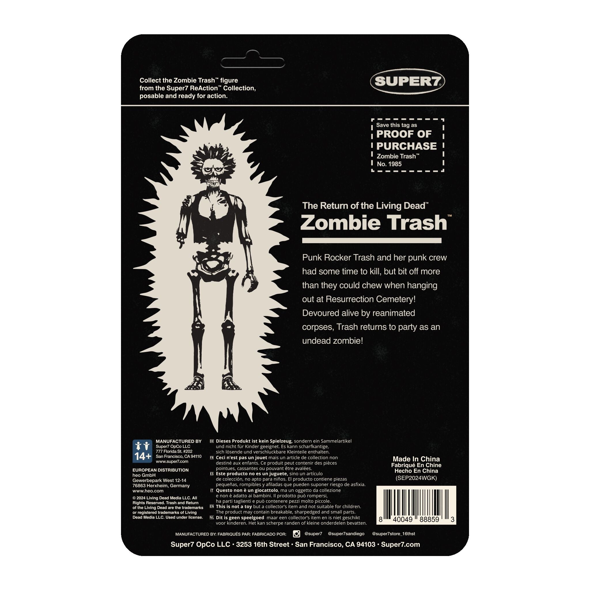 Return of the Living Dead ReAction Figures Wave 05 - Zombie Trash (Monster Glow)