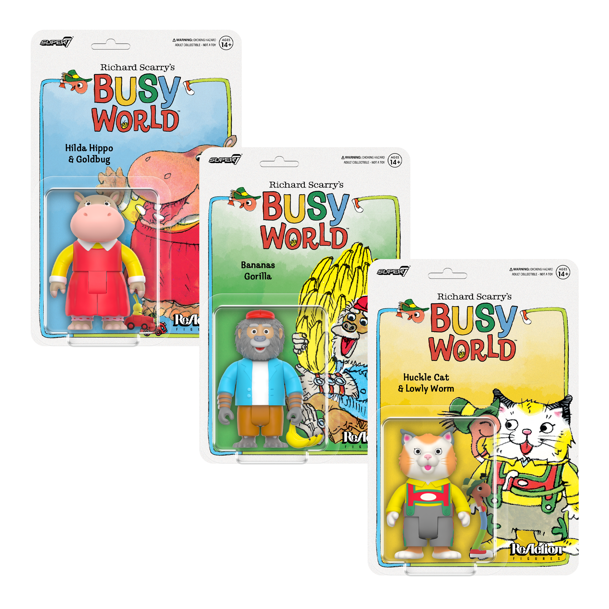 Richard Scarry ReAction W1 - Huckle Cat, Hilda Hippo, Bananas Gorilla