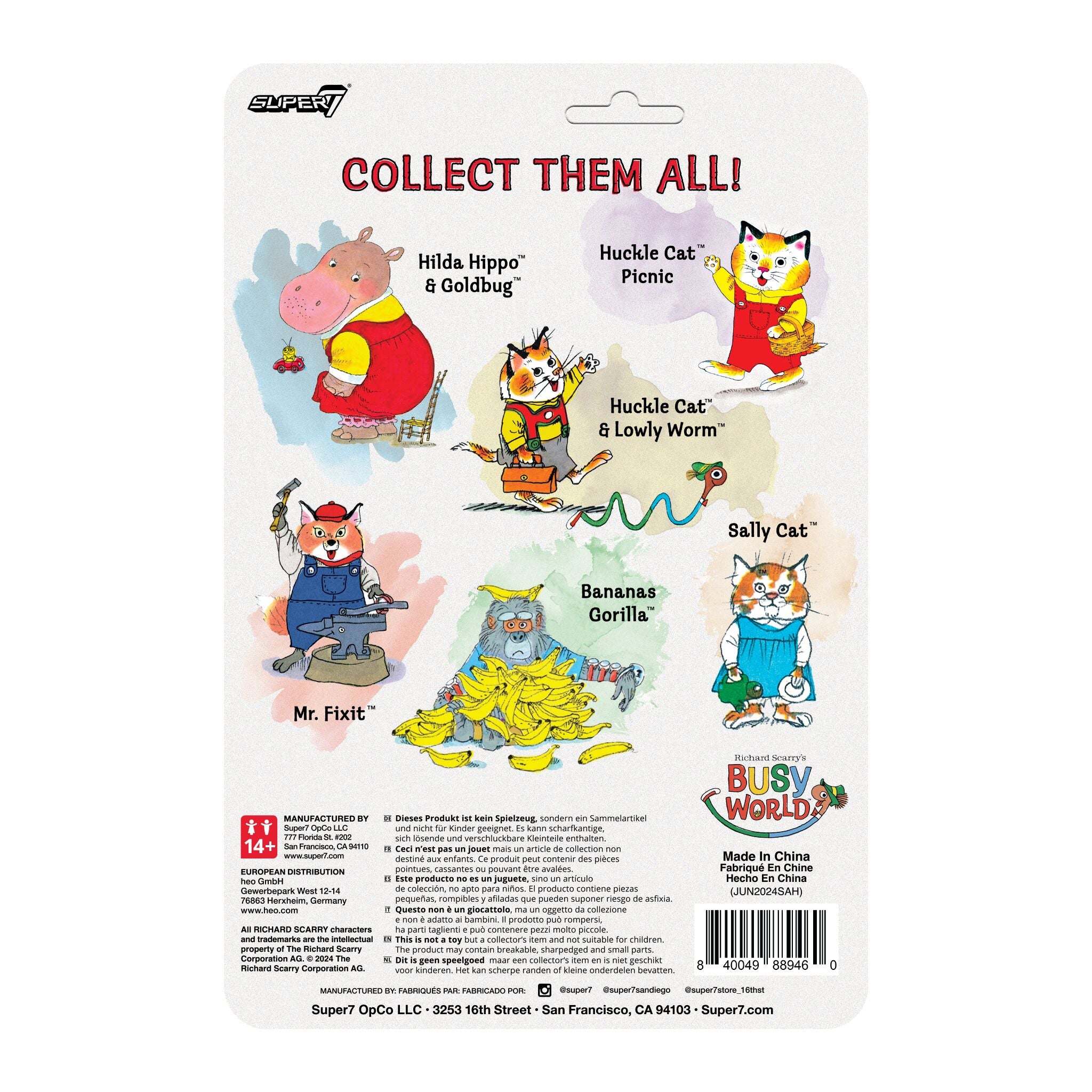 Richard Scarry ReAction Figures Wave 02 - Huckle Cat (Overalls)