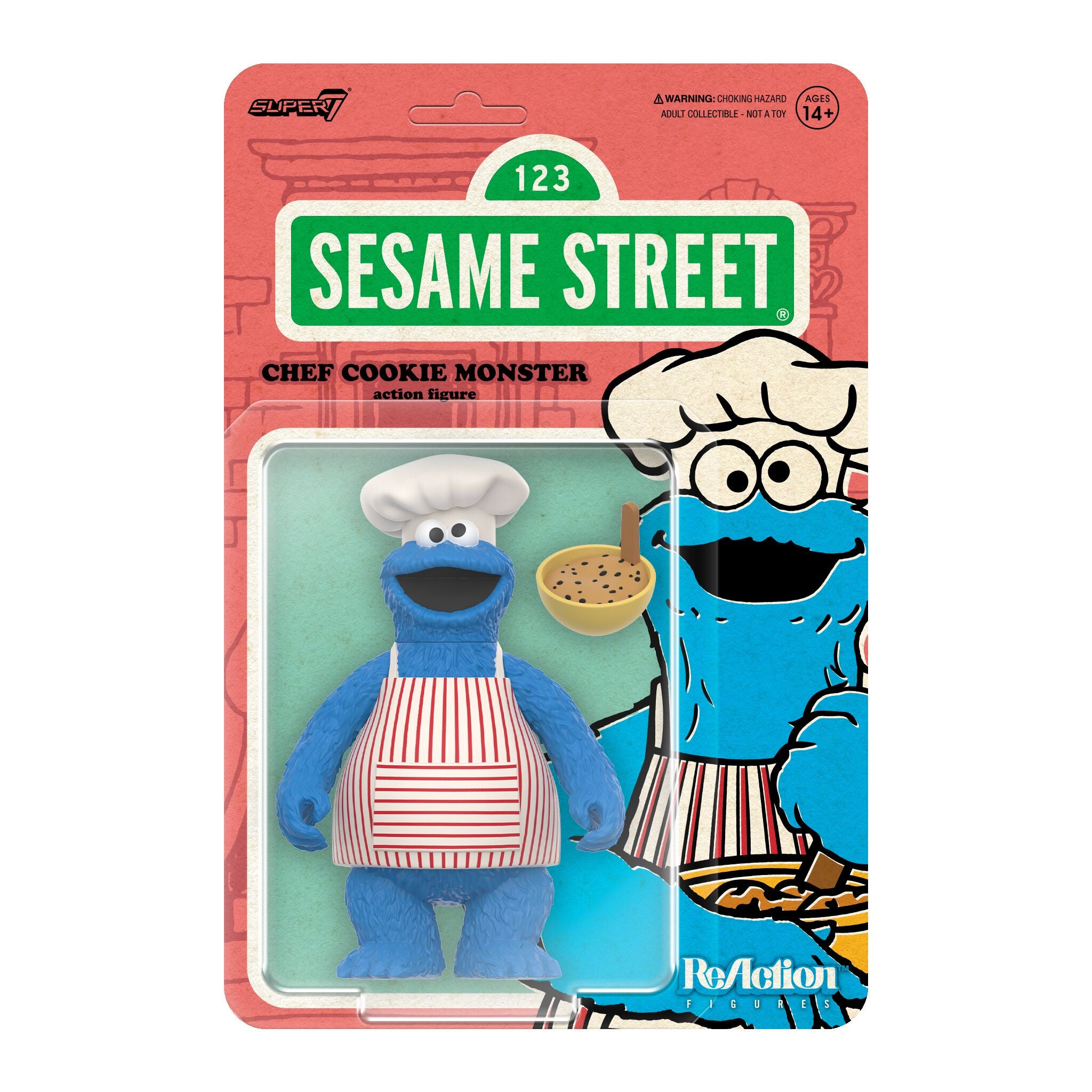 Sesame Street ReAction Figures Wave 04 - Chef Cookie Monster, Elmo, Alligator King, & Roosevelt Franklin