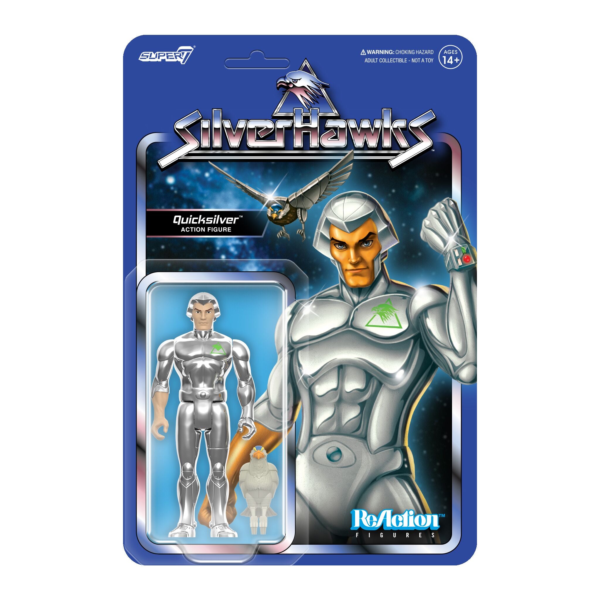 SilverHawks ReAction Figures Wave 1 - Bluegrass (Toy Version), Quicksilver (Toy Version), Steelheart (Toy Version), & Mon*Star (Pre-Transformation)