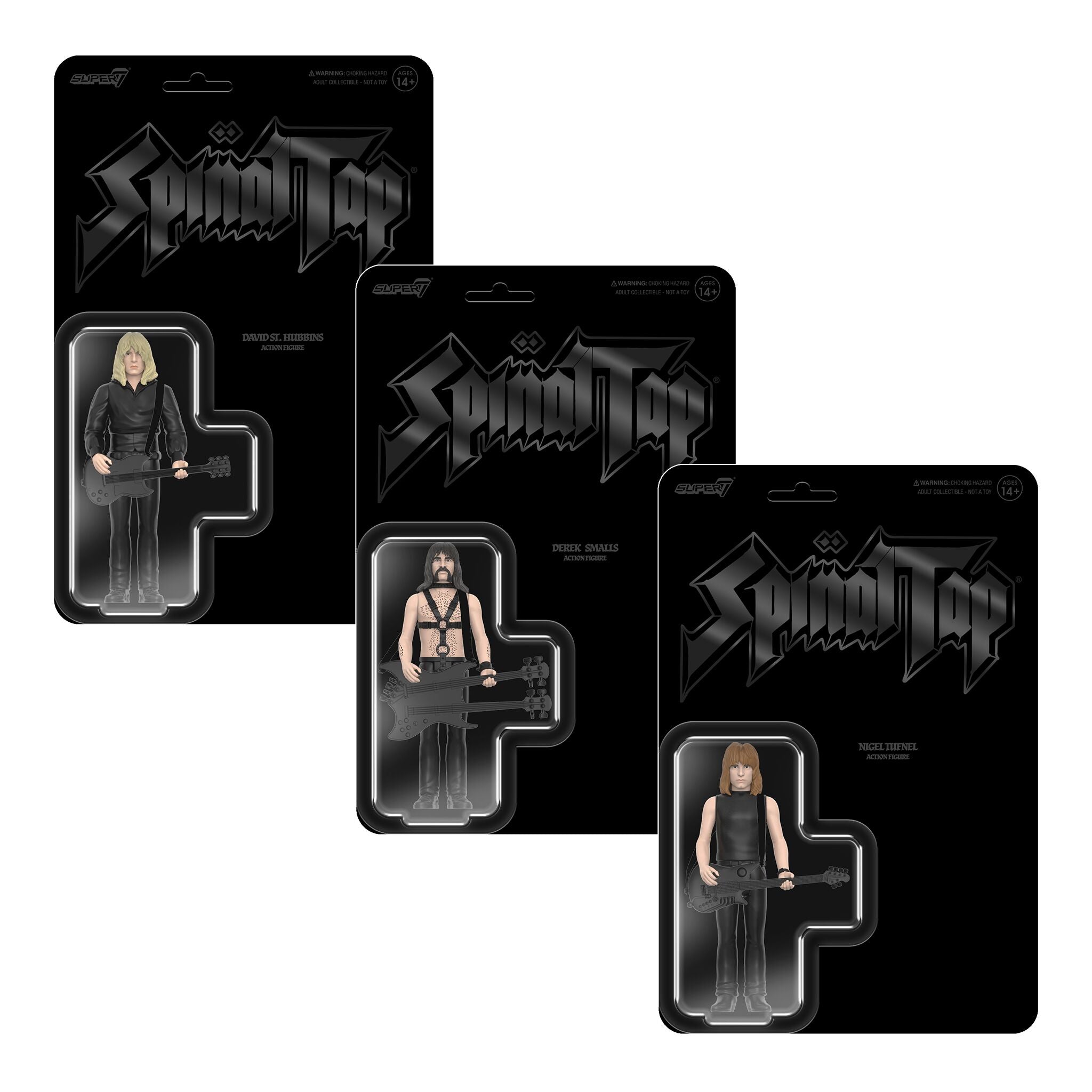 Spinal Tap ReAction Figures Wave 02 - David St. Hubbins, Nigel Tufnel, & Derek Smalls (None More Black)