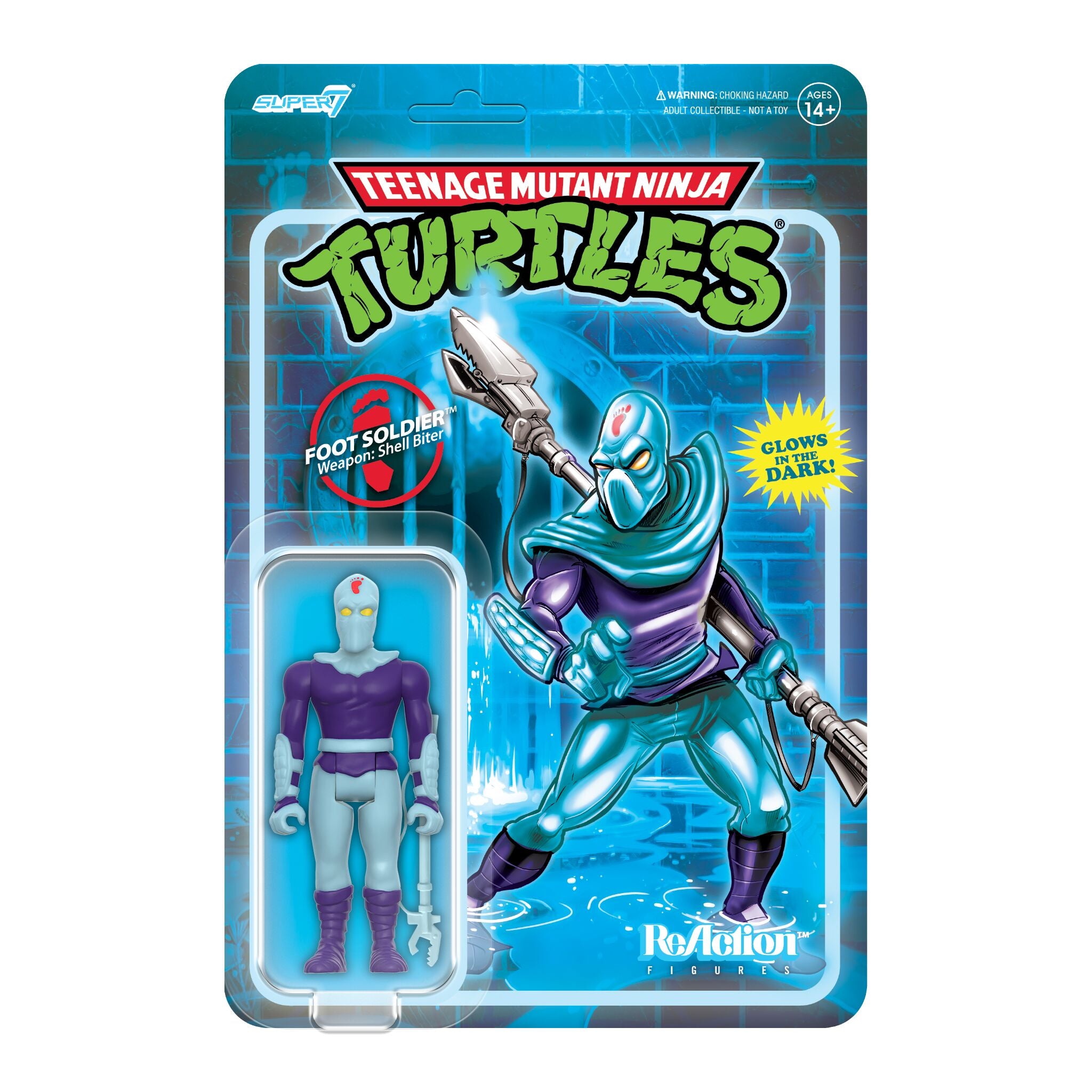 Teenage Mutant Ninja Turtles ReAction Figures - Foot Soldier (Blue Glow)